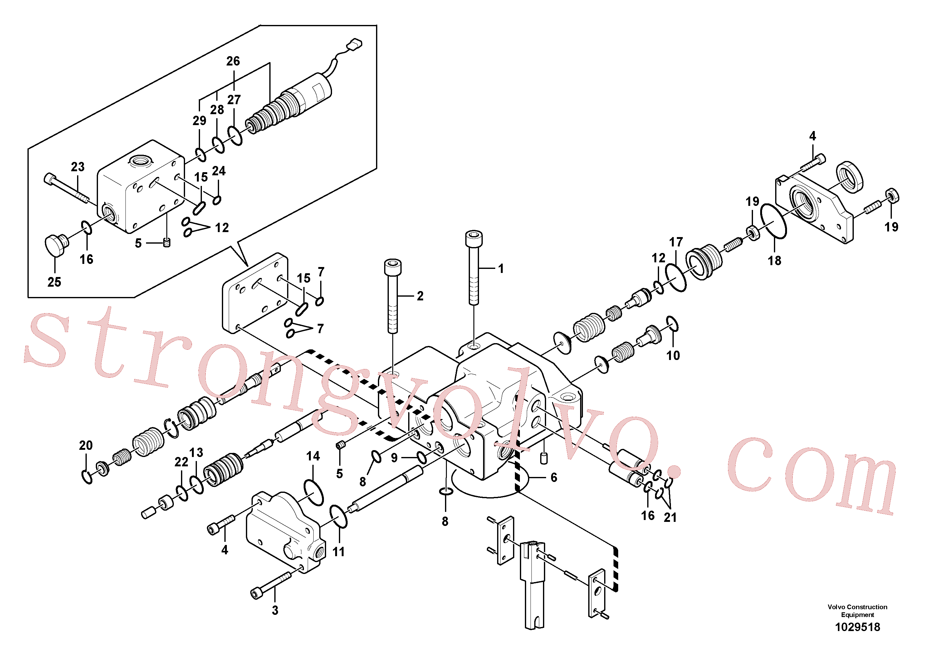 VOE14594326 Volvo Regulador, bomba hidráulica(1029518 Montagem)