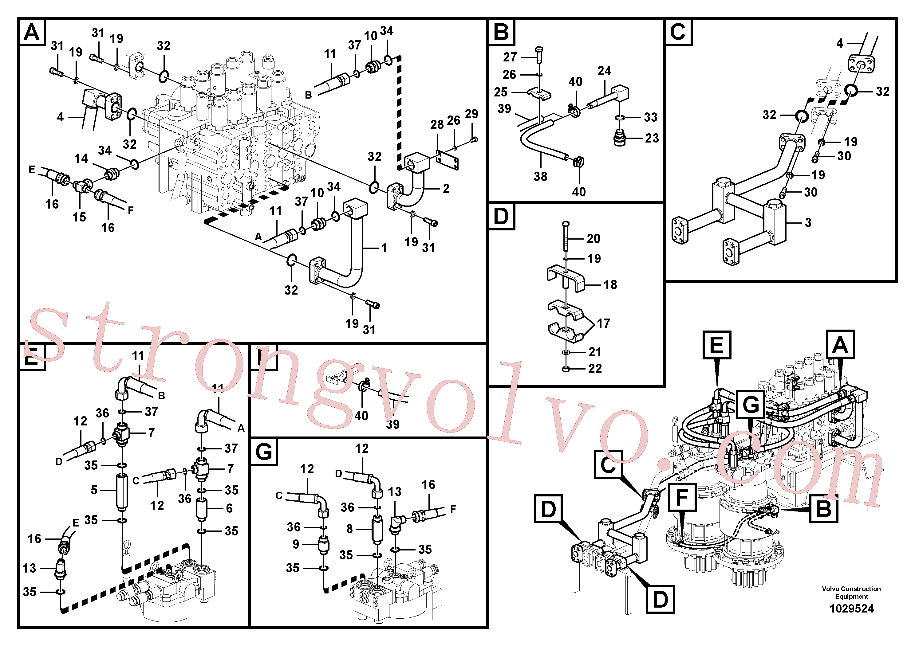 VOE14881112 Mangueira combustível Inscreva-se para Volvo Acessórios para escavadeira