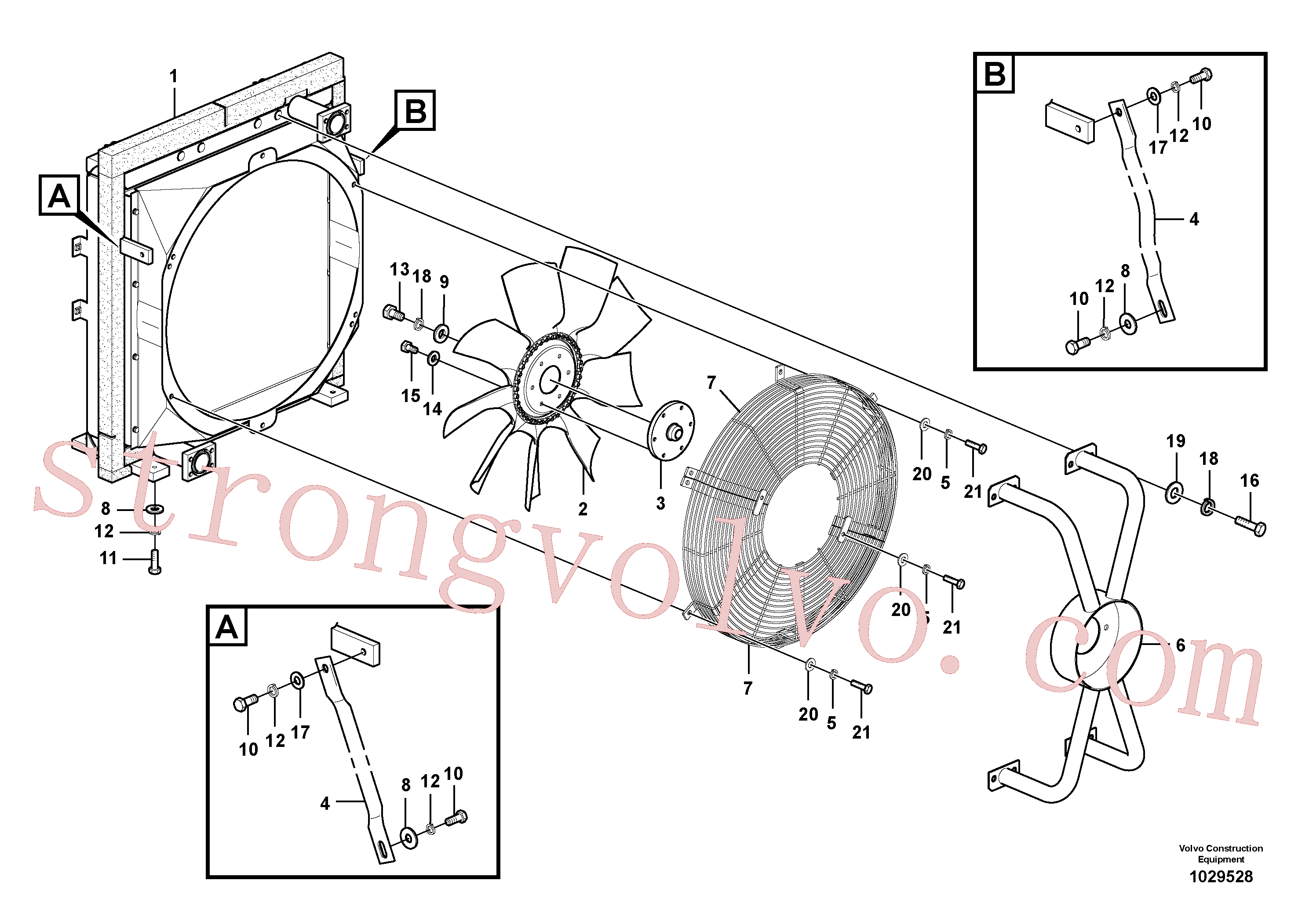 VOE11110731 Volvo Sistema hidráulico, suporte do refrigerador do óleo(1029528 Montagem)