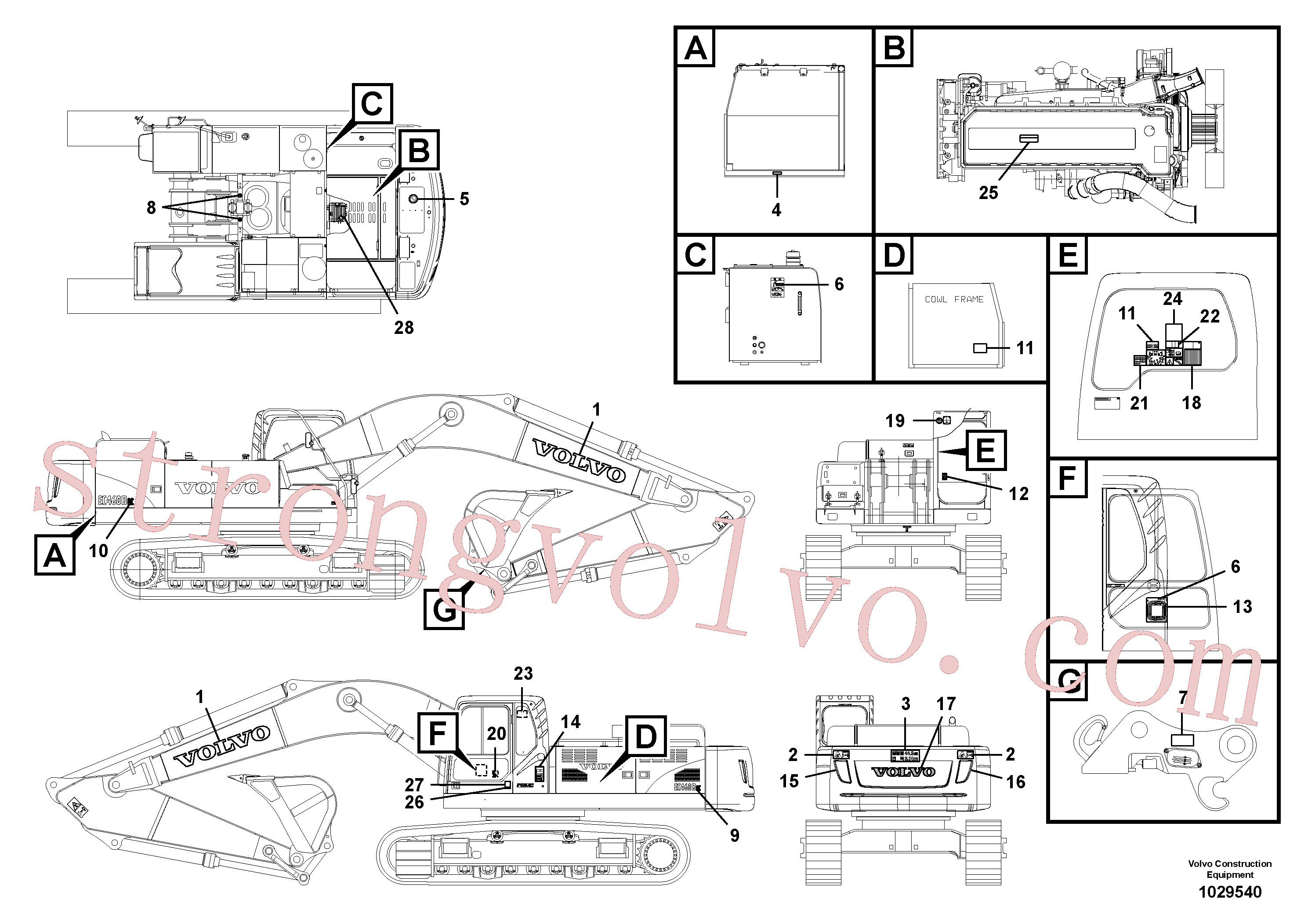 VOE14512077 Volvo Etiquetas adesivas(1029540 Montagem)