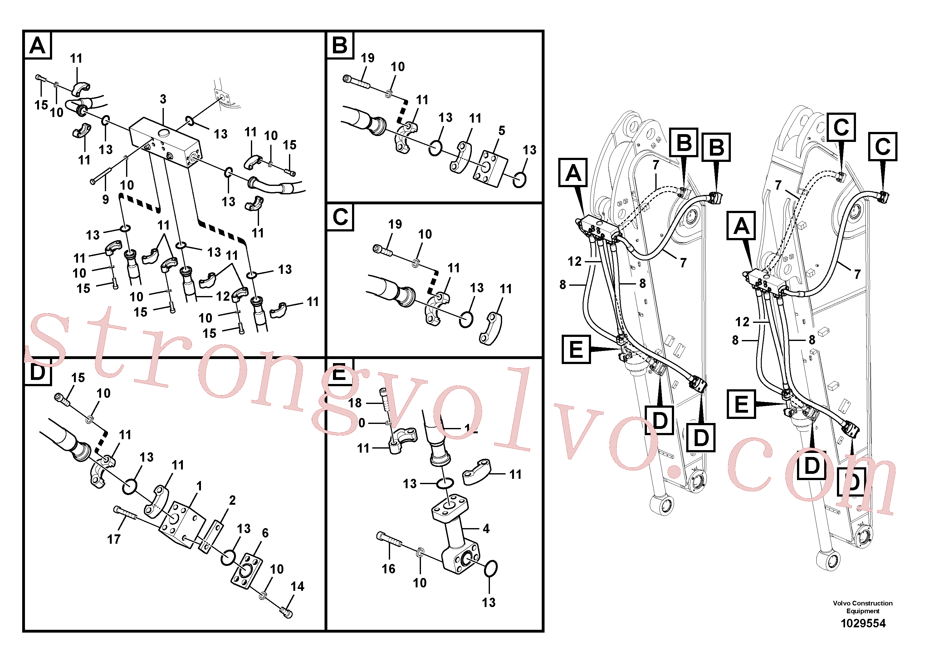 VOE984361 Volvo Hidráulica de serviços, balde articulado(1029554 Montagem)