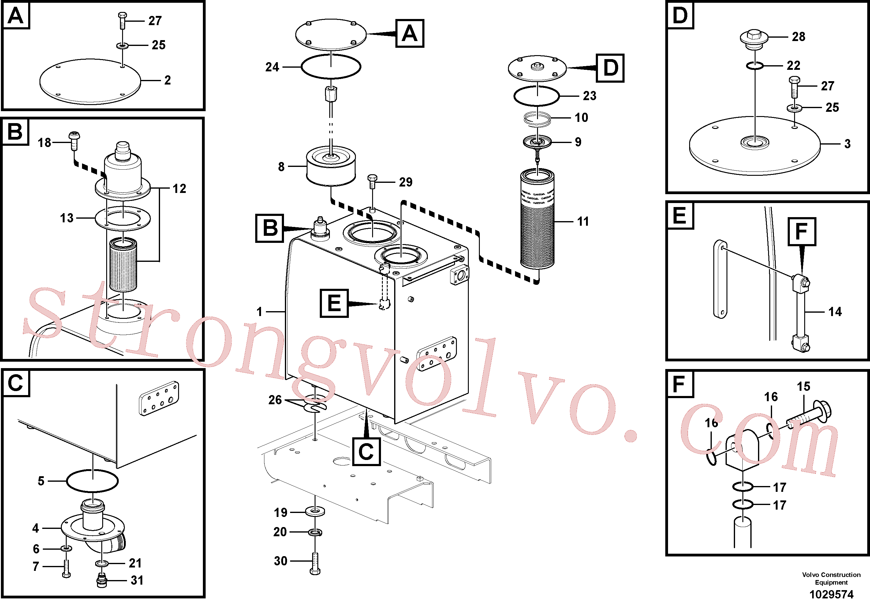 VOE14513746 Volvo Depósito de óleo hidráulico(1029574 Montagem)