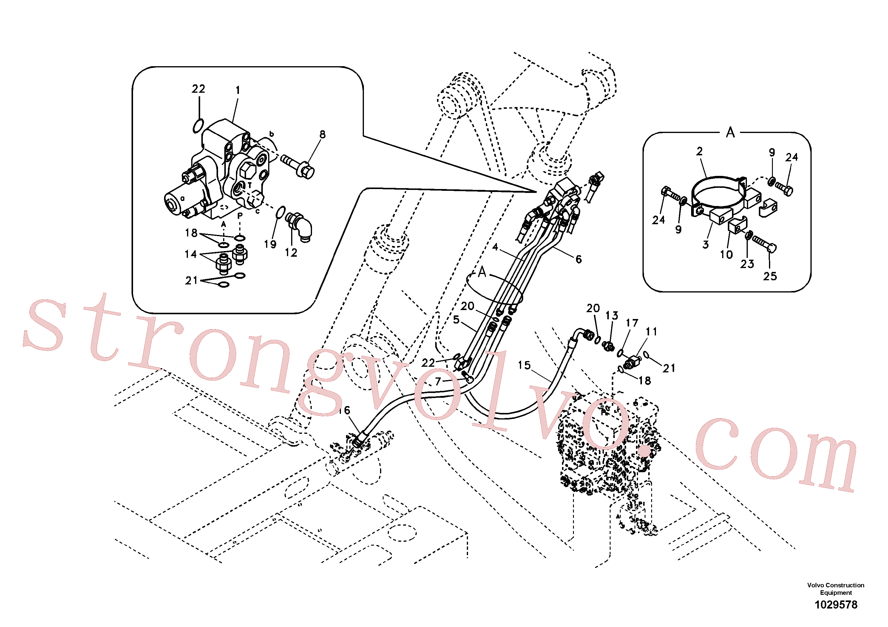 VOE14531144 Volvo Hidráulica de serviço, cilindro da 2ª lança em lança ajustável(1029578 Montagem)