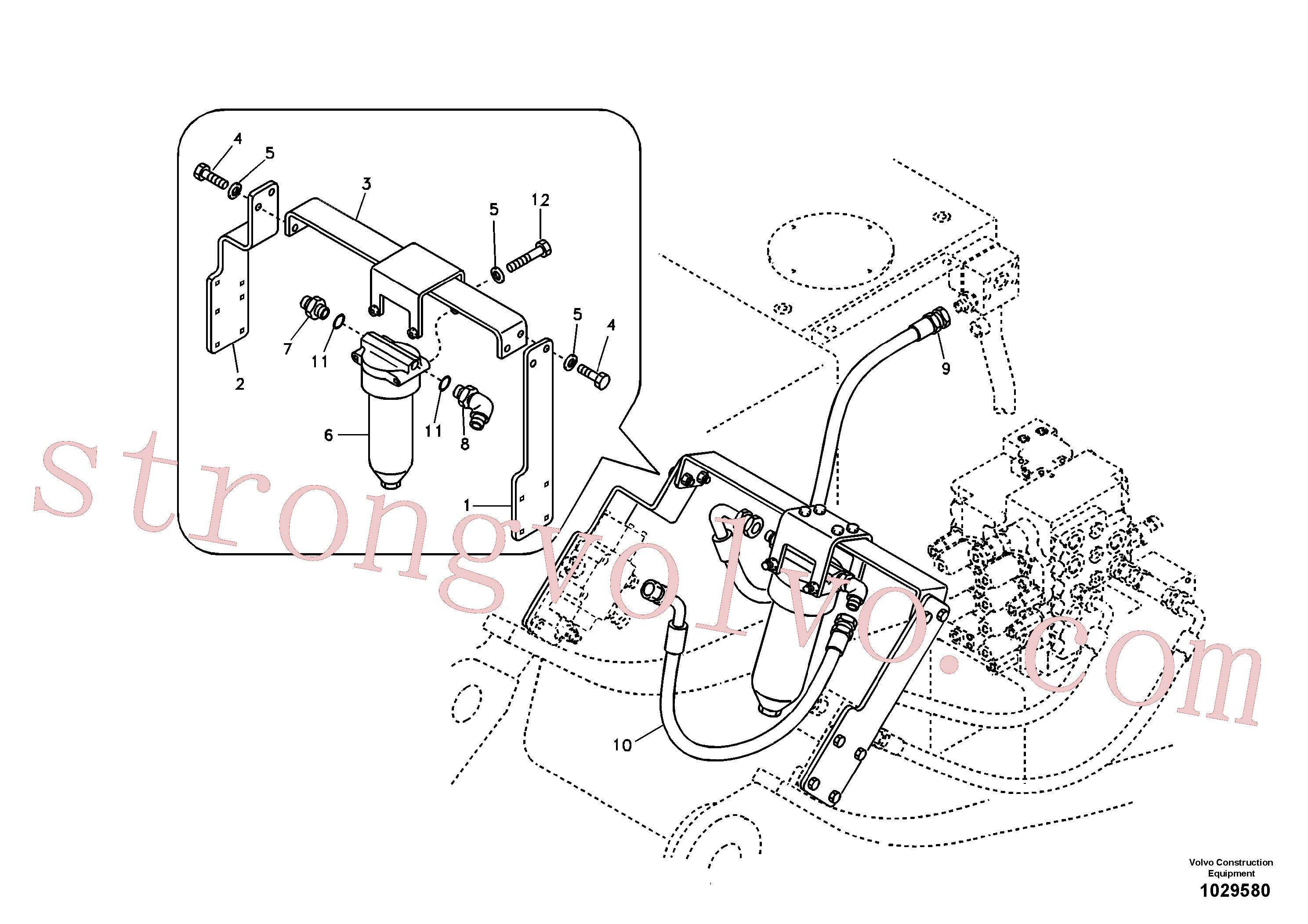 SA9452-06220 Volvo Hidráulica de serviço, martelo e cortador para filtro de retorno(1029580 Montagem)
