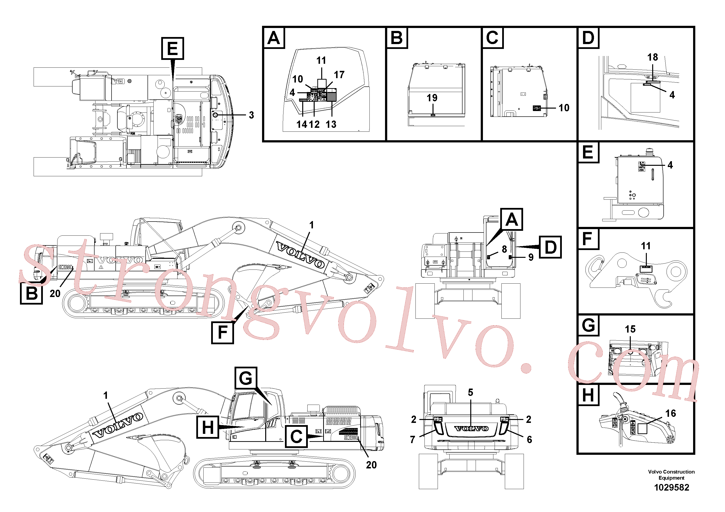 VOE14509607 Volvo Etiquetas adesivas(1029582 Montagem)