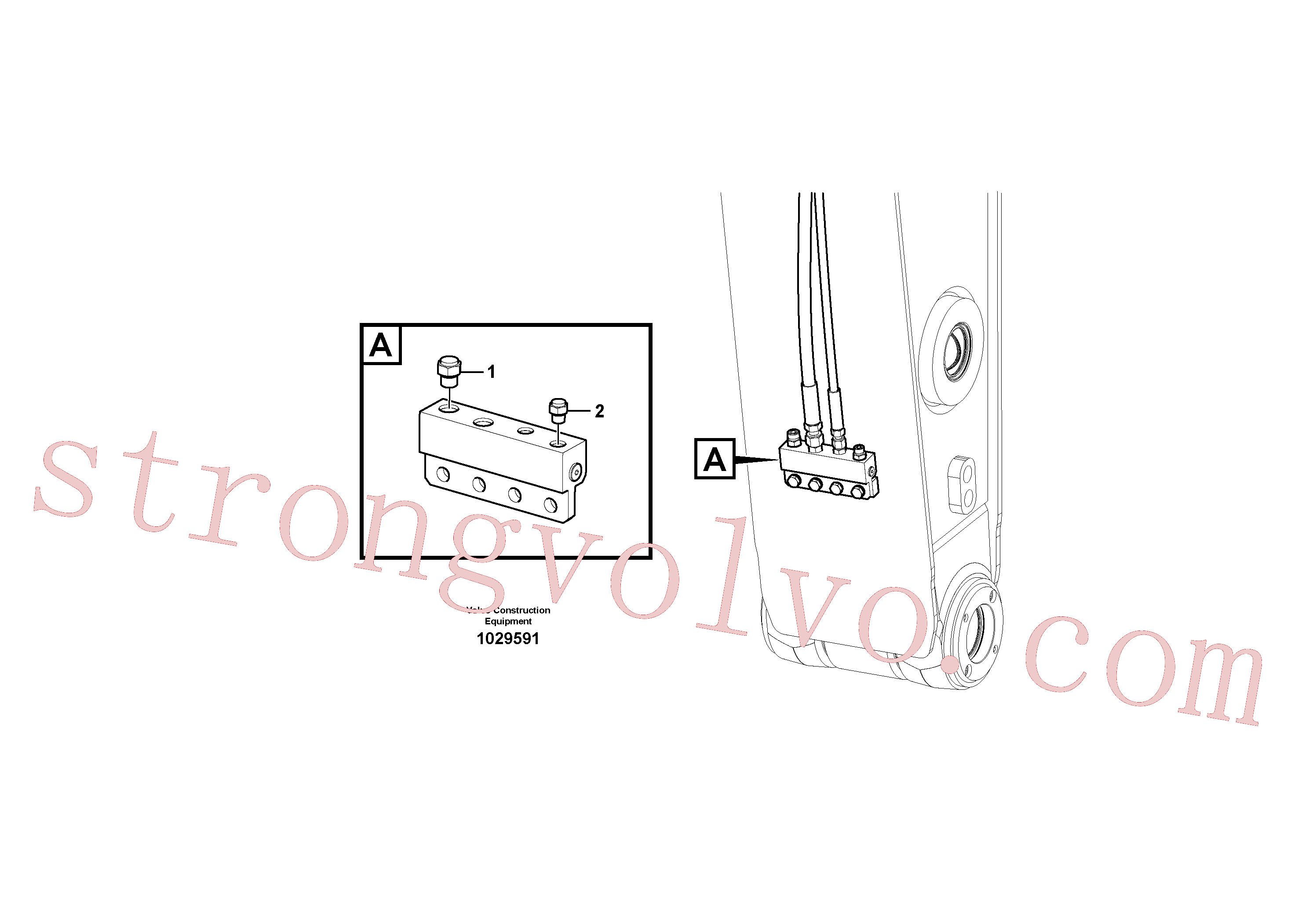 SA9411-93390 Volvo Hidráulica de serviço, encaixe rápido no braço de afundamento(1029591 Montagem)