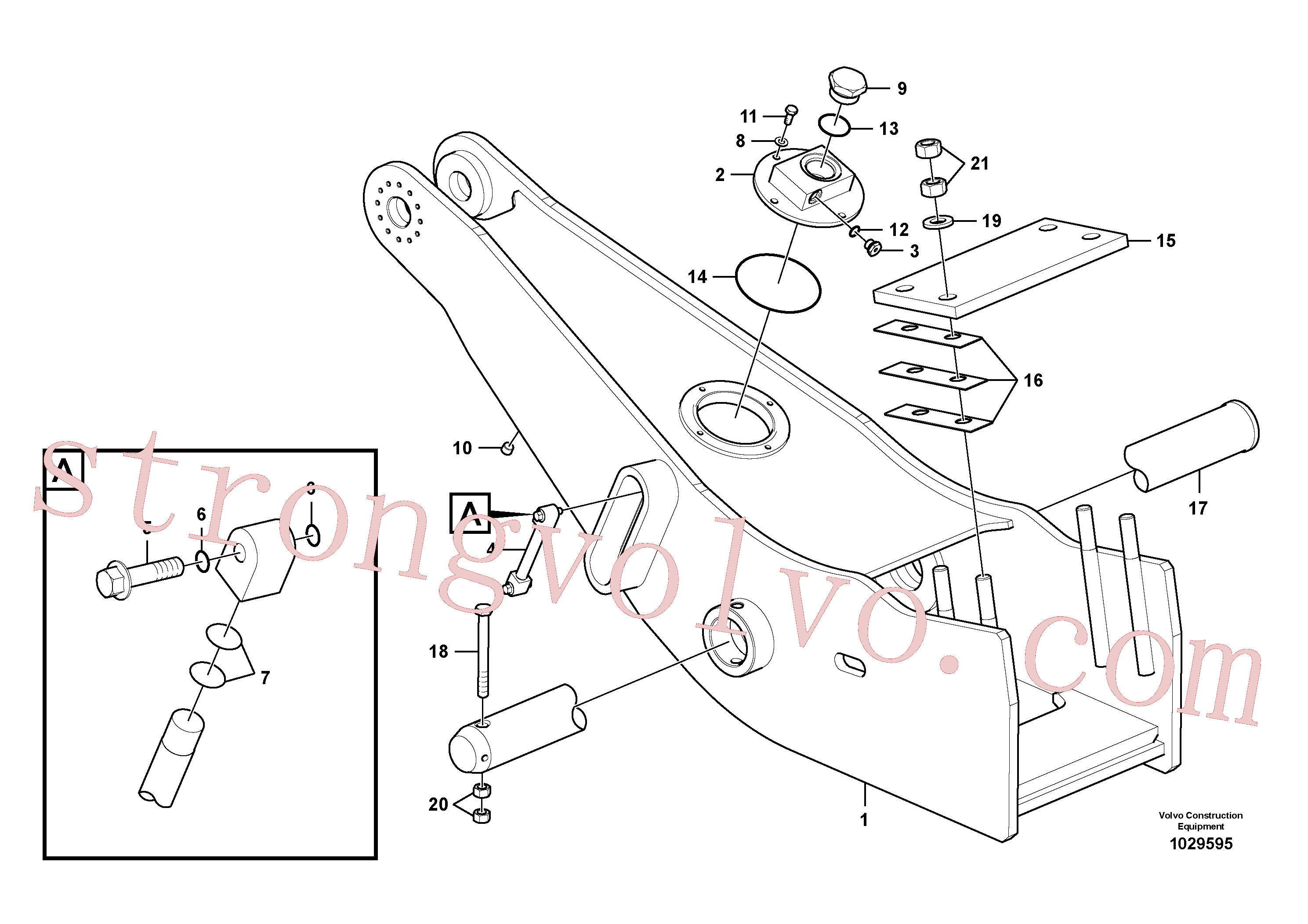 VOE992049 Volvo Adaptador de braço de afundamento, silvicultura(1029595 Montagem)