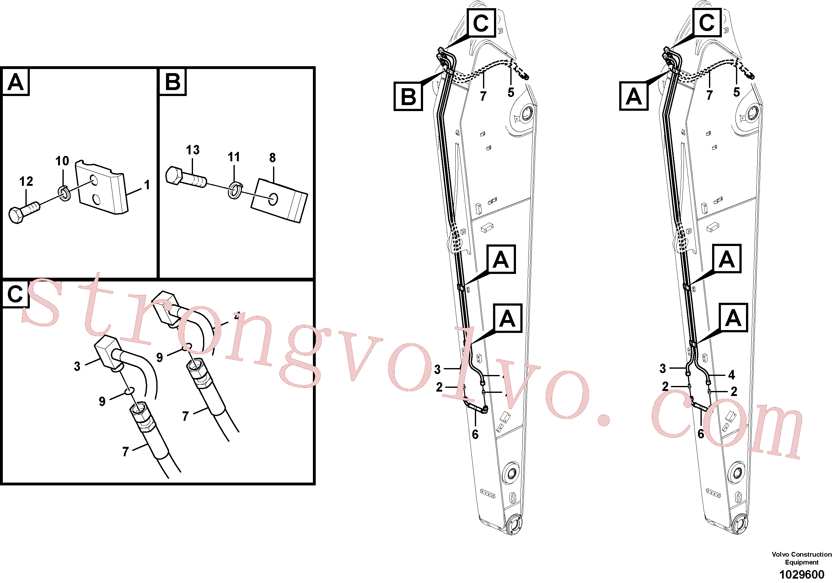 VOE14677111 Volvo Hidráulica de serviço, inclinação e rotor no braço de afundamento(1029600 Montagem)