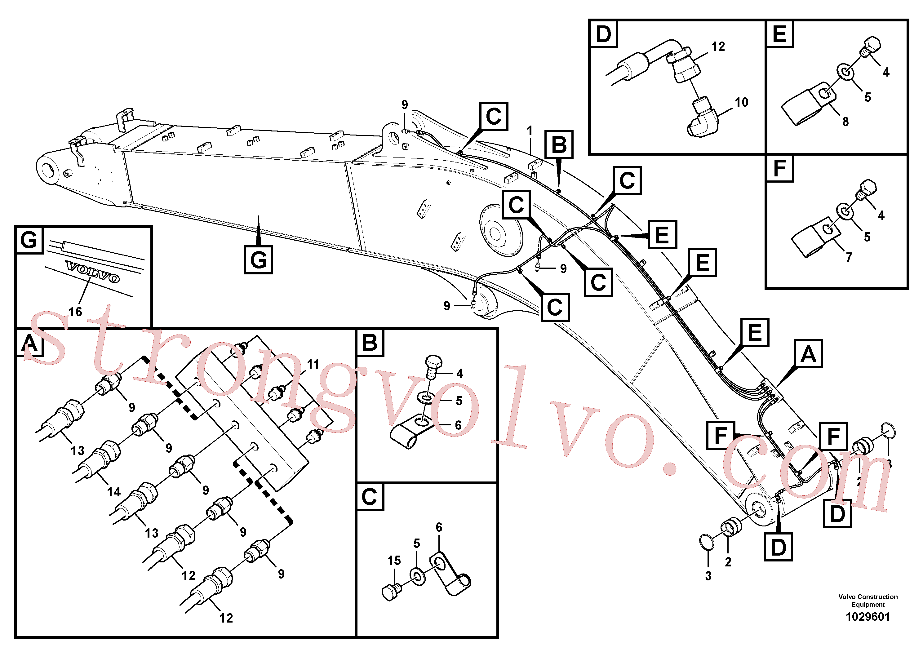 Volvo VOE14608371 Lança Volvo Acessórios para escavadeira
