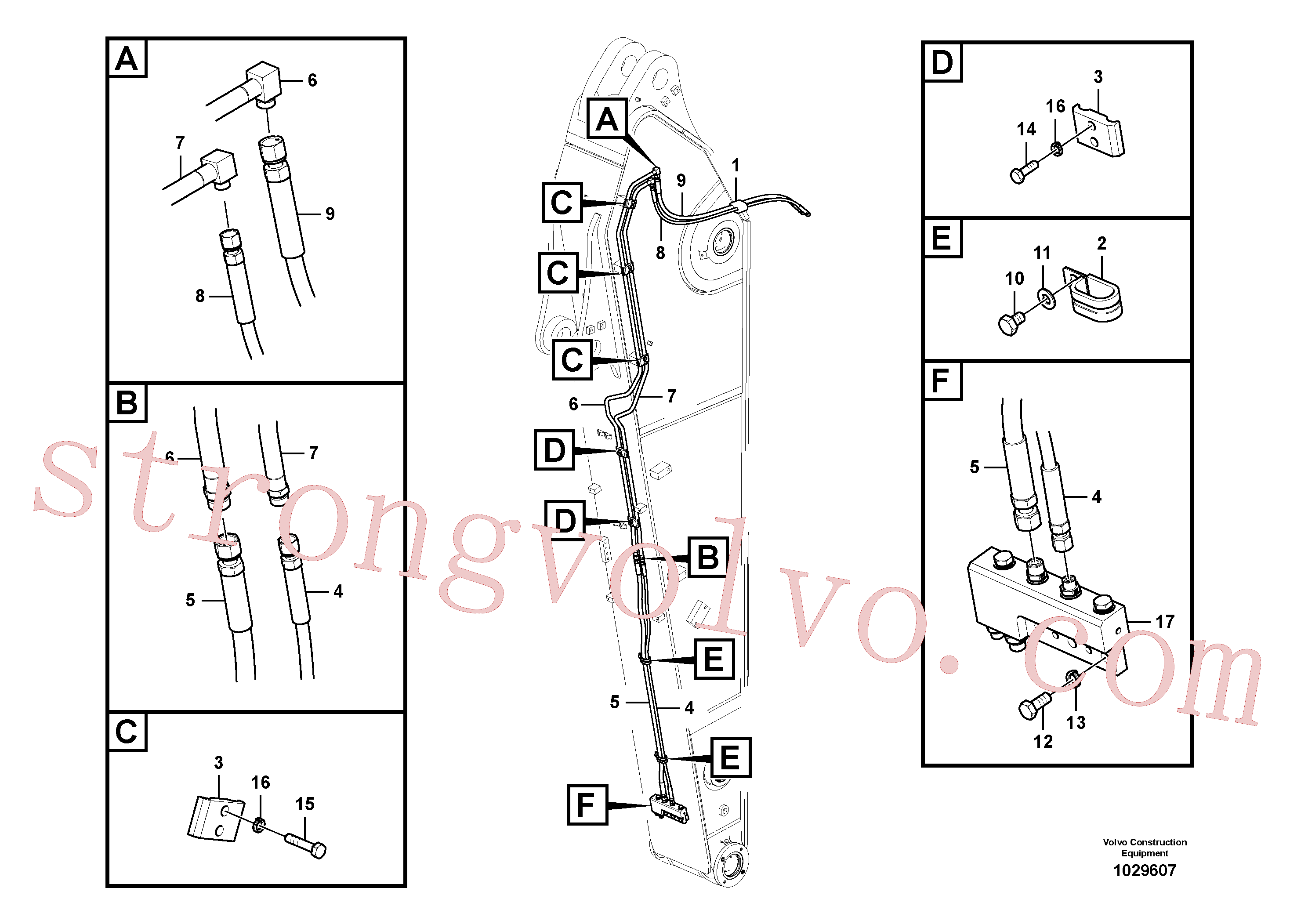 VOE14551508 Volvo Hidráulica de serviço, encaixe rápido no braço de afundamento(1029607 Montagem)