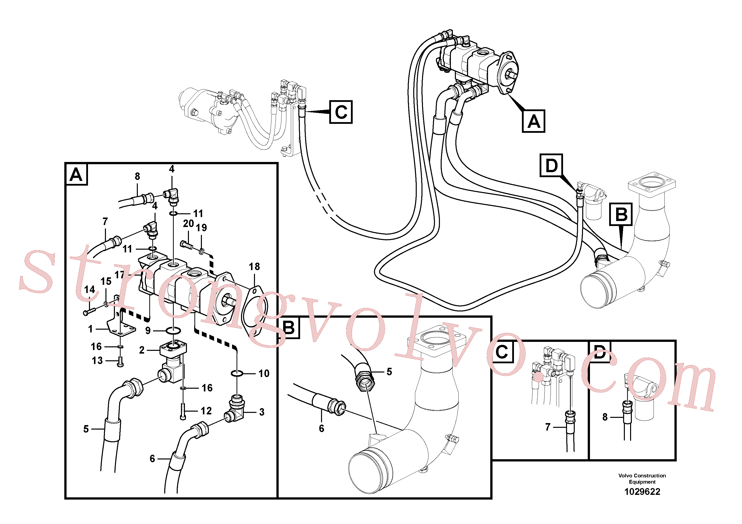 Volvo Montagem SA9451-04355 Mangueira completa Acessórios
