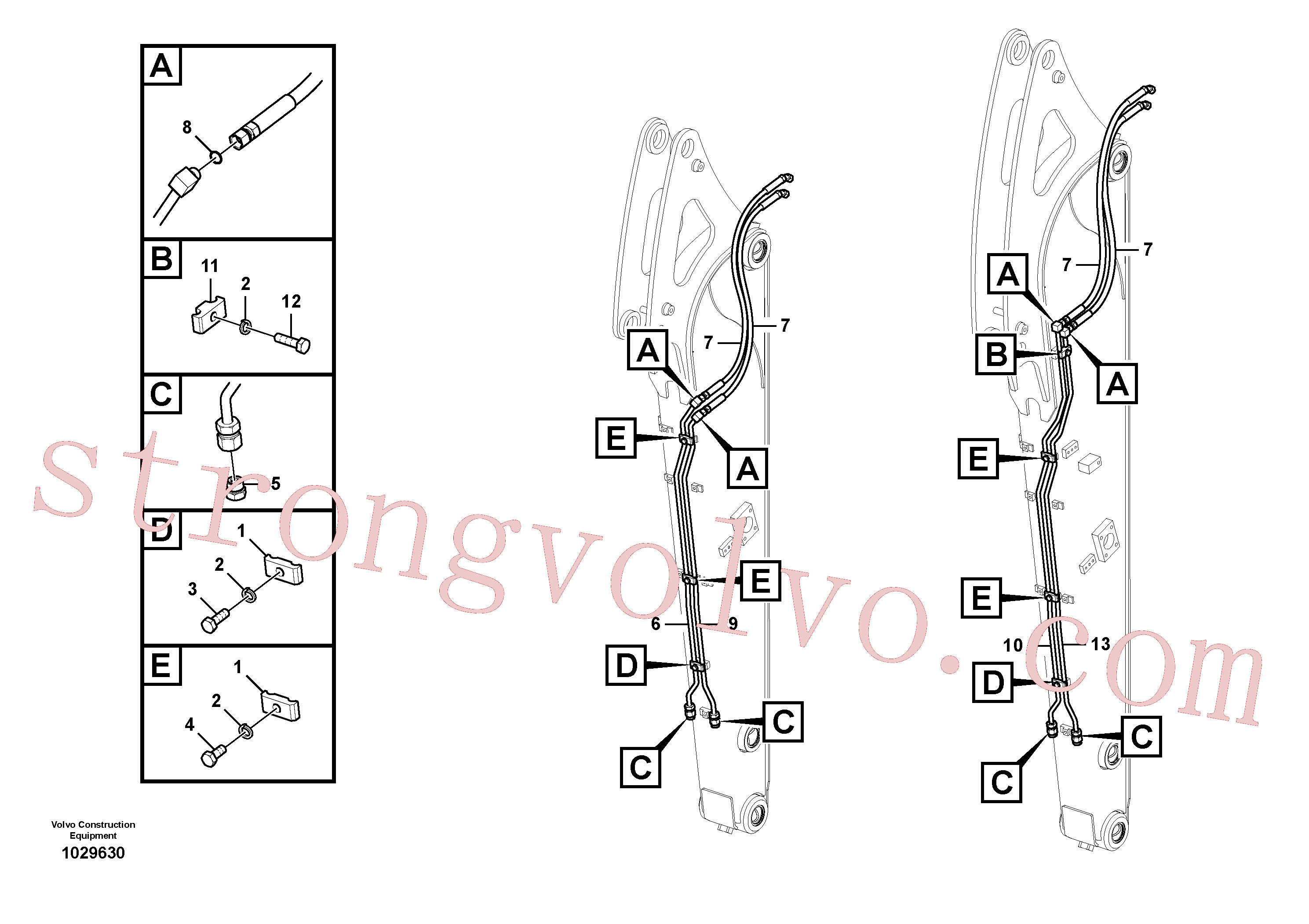 VOE14574833 Volvo Hidráulica de serviço, encaixe rápido no braço de afundamento(1029630 Montagem)