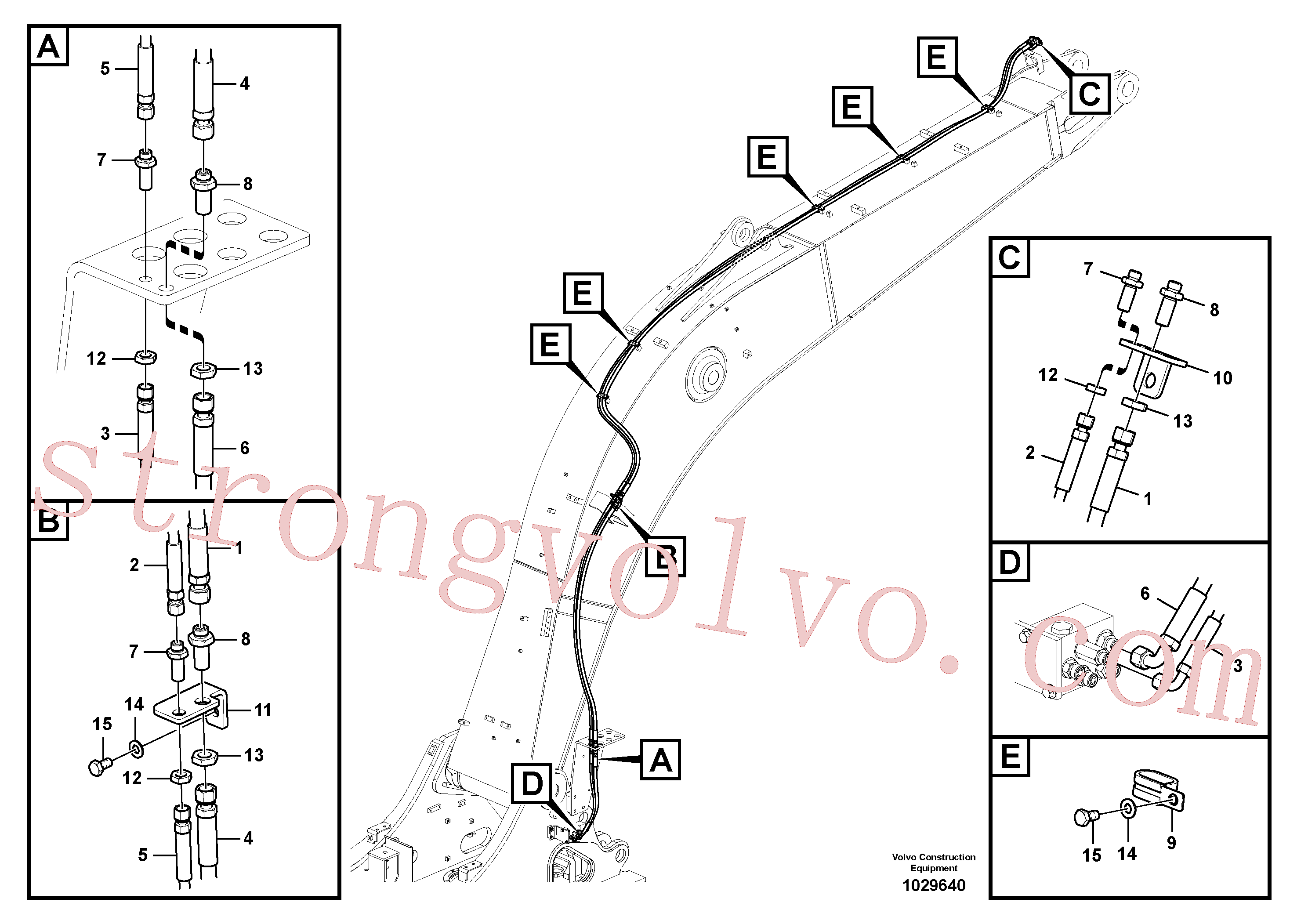 Atacado VOE15062160 Mangueira completa Volvo escavadeira
