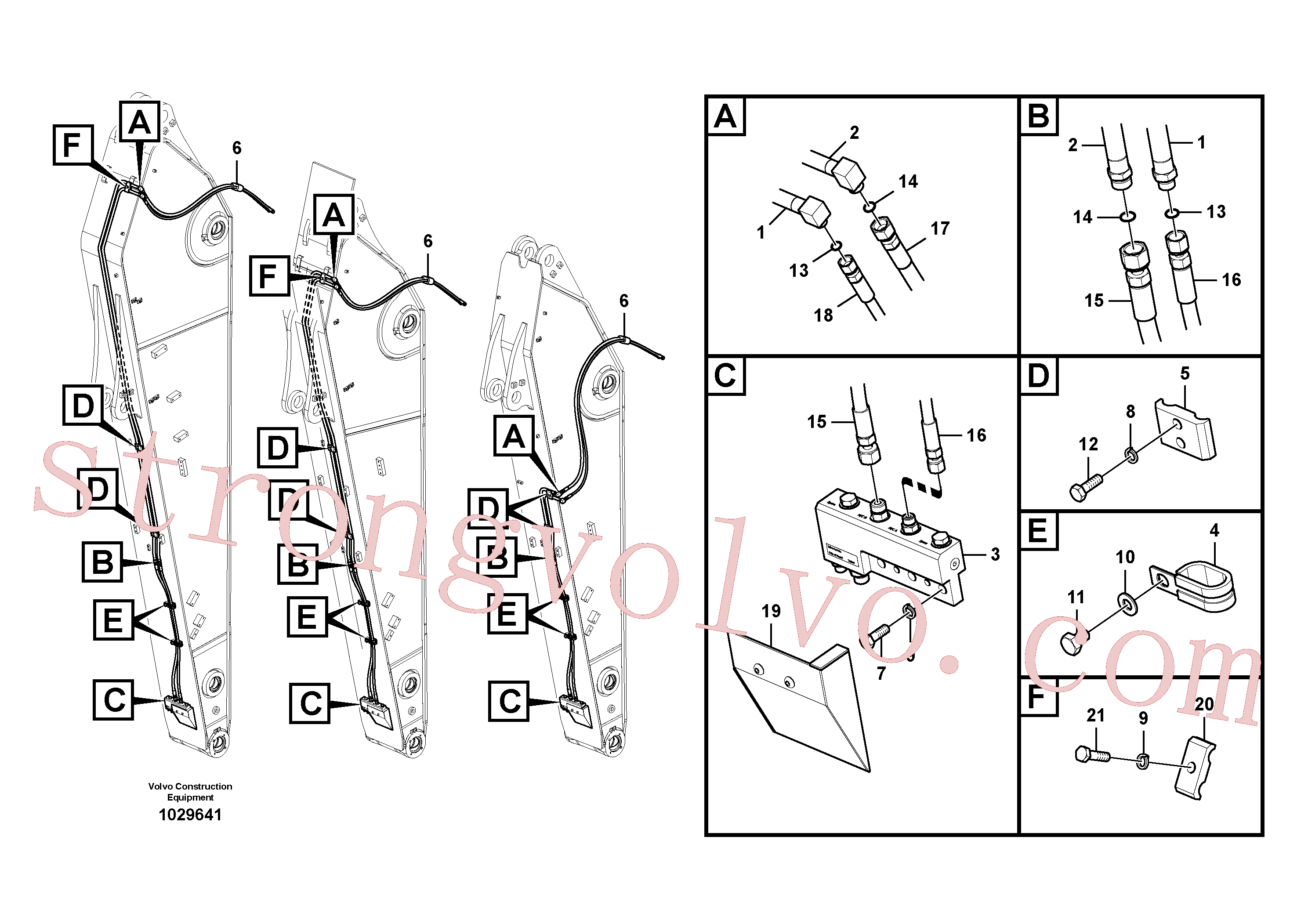 VOE14881591 Volvo Hidráulica de serviço, encaixe rápido no braço de afundamento(1029641 Montagem)