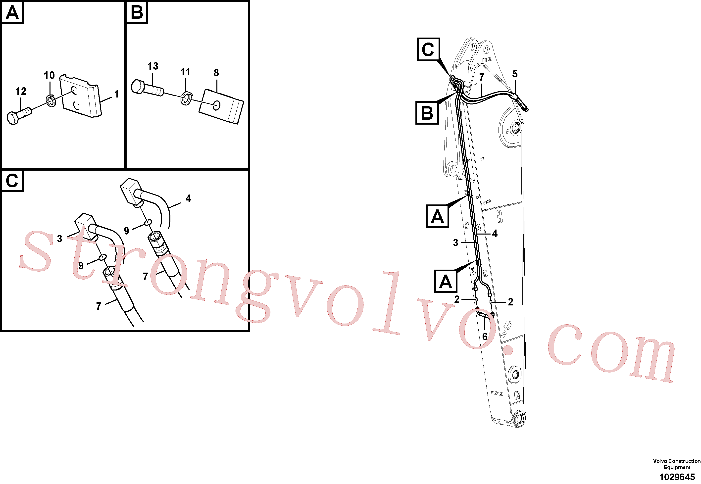 Volvo Acessórios para escavadeira VOE14677482 Pipe Acessórios