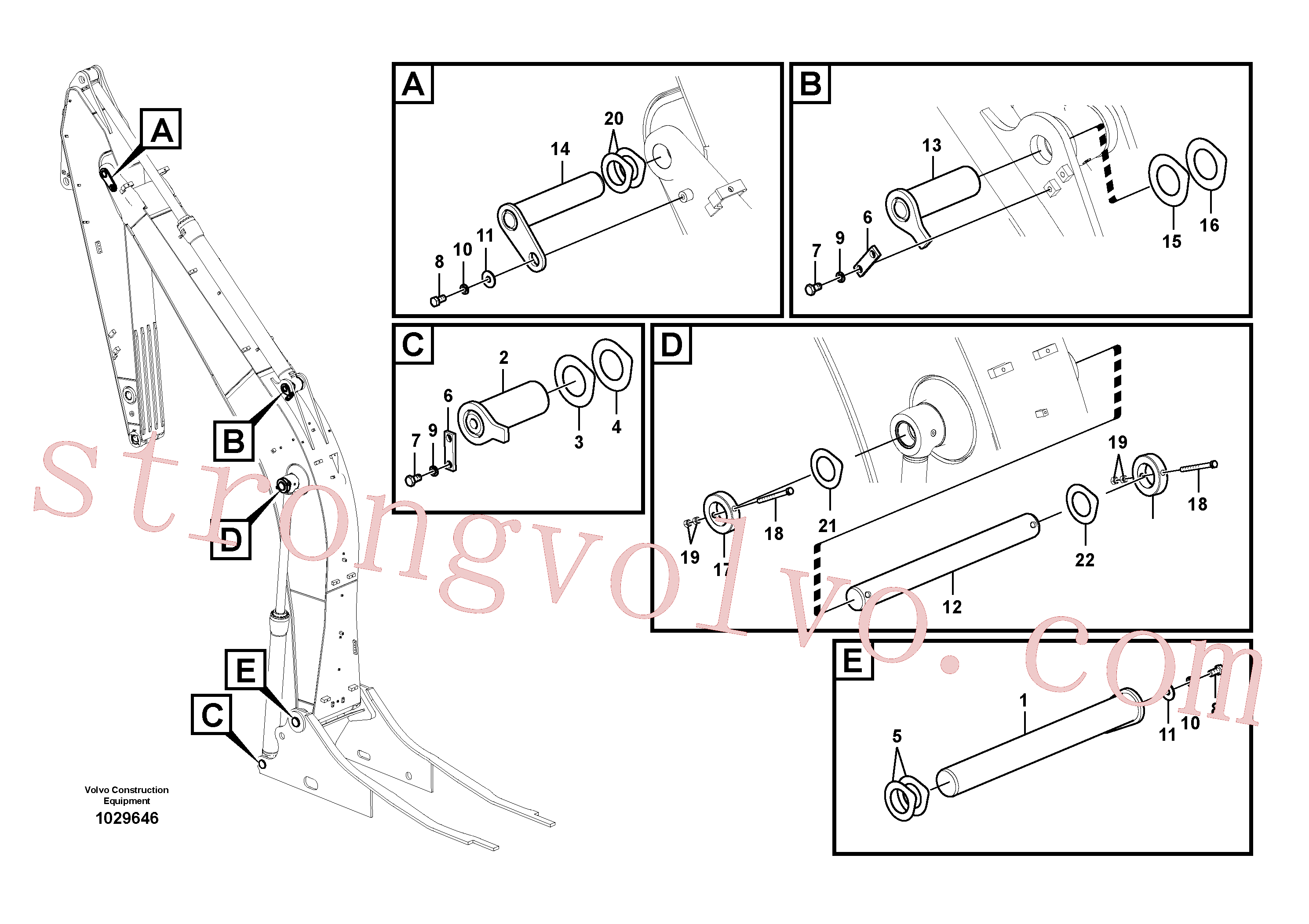 VOE14571848 Volvo Tirantes para a lança(1029646 Montagem)