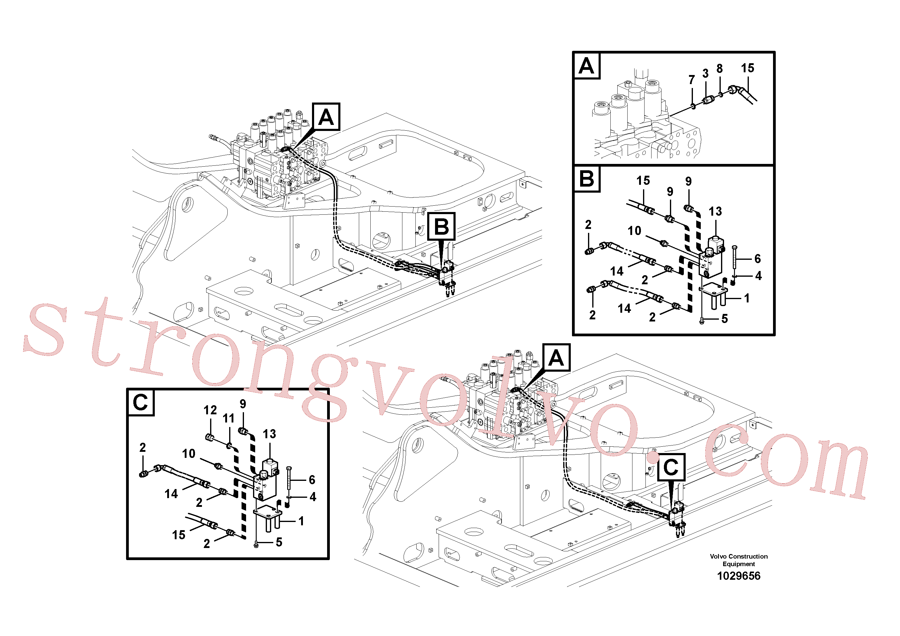 VOE14881556 Volvo Hidráulica de serviço, encaixe rápido na estrutura superior(1029656 Montagem)