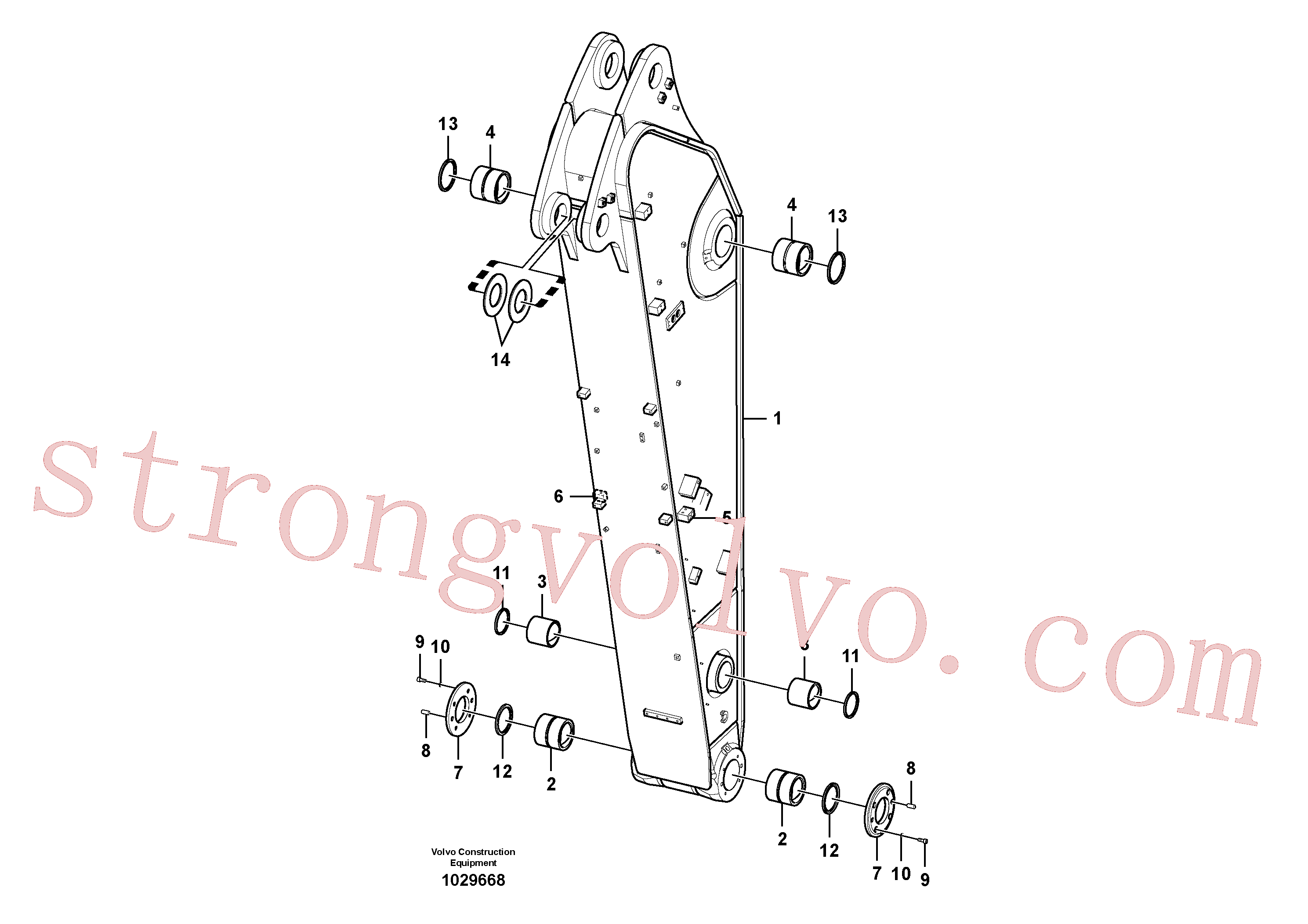VOE14561717 Volvo Tubagem de massa e do braço de afundamento com sede da tubagem(1029668 Montagem)