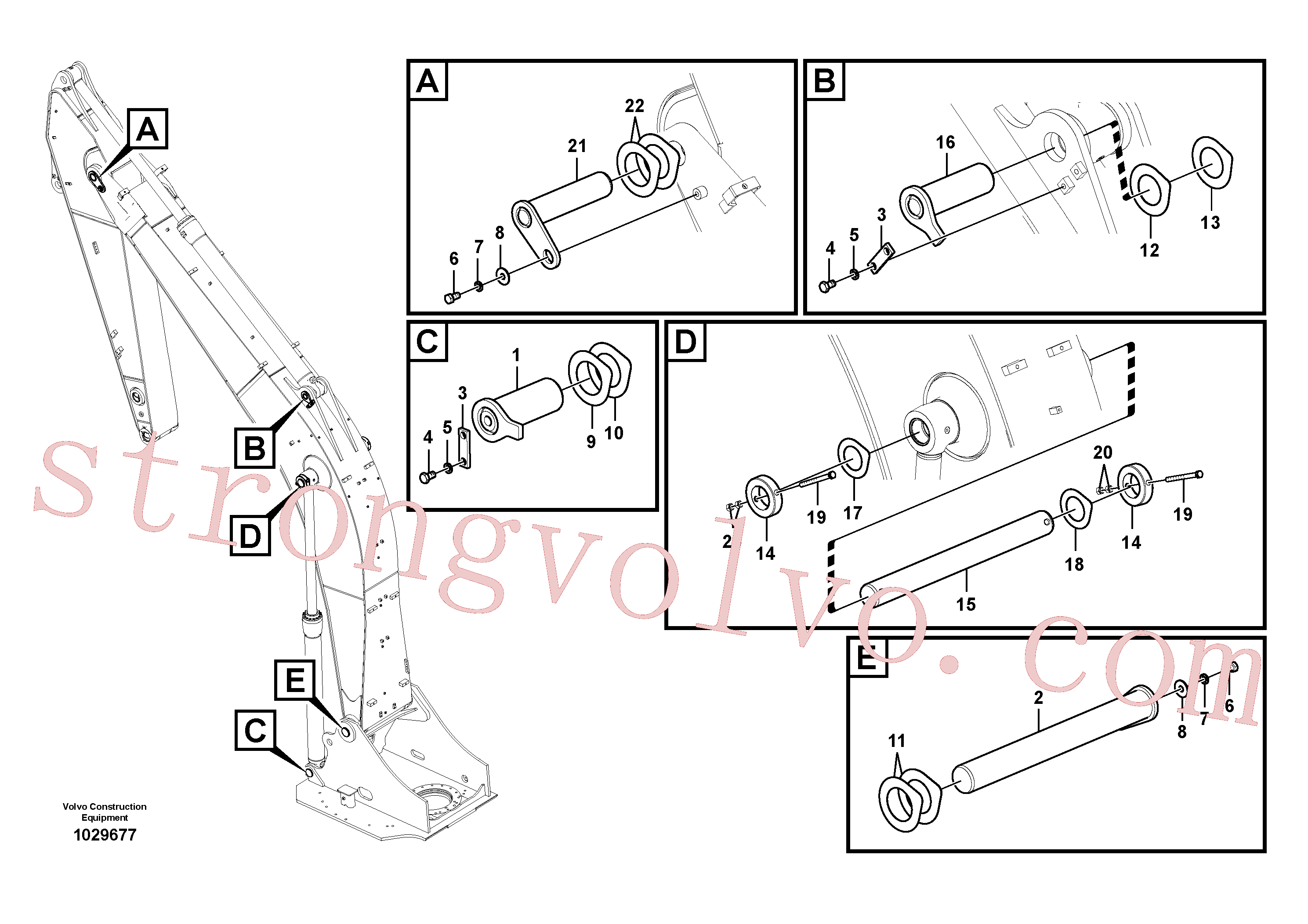 VOE14570166 Volvo Tirantes para a lança(1029677 Montagem)