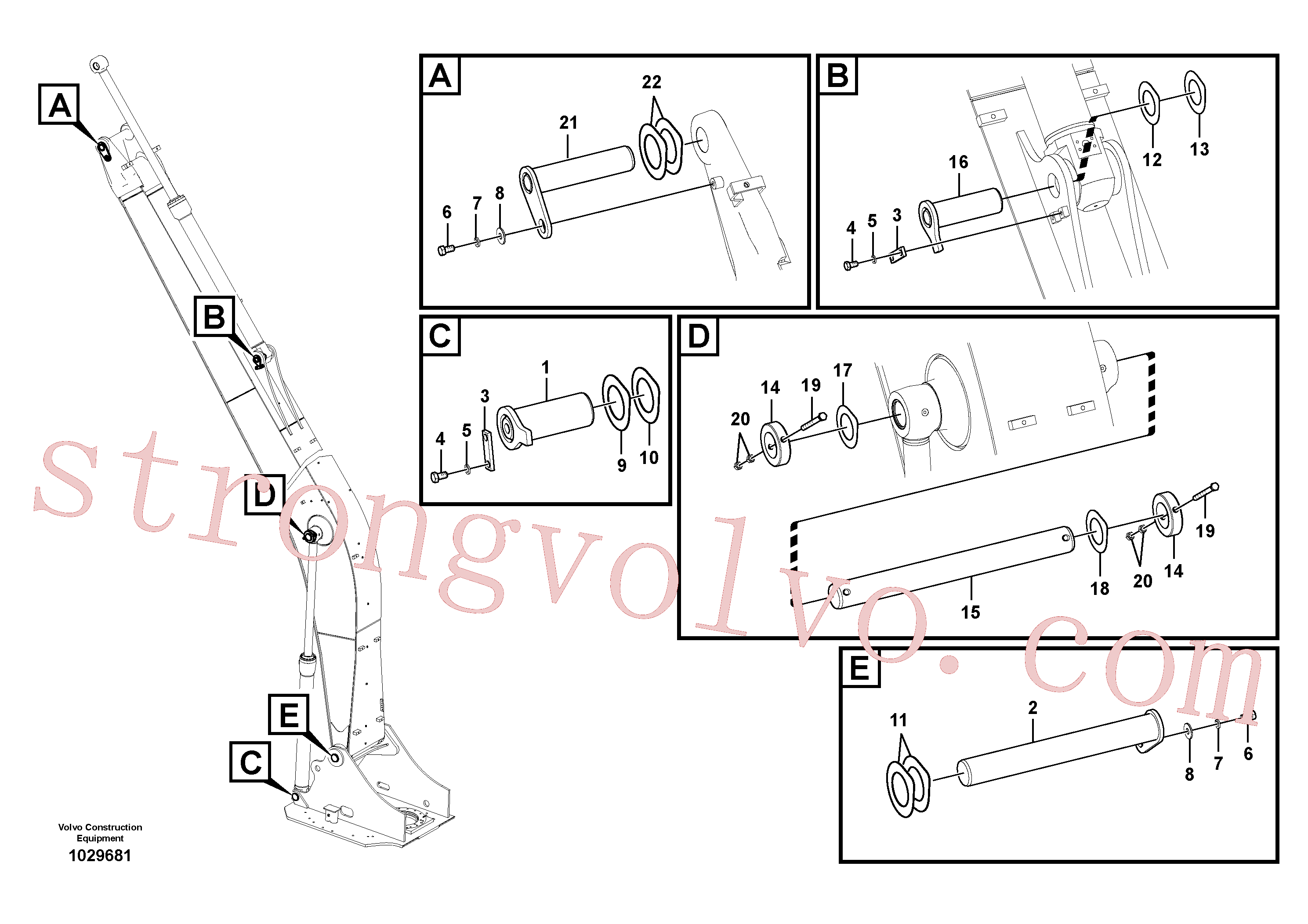 VOE14548930 Volvo Tirante à lança, longo alcance(1029681 Montagem)