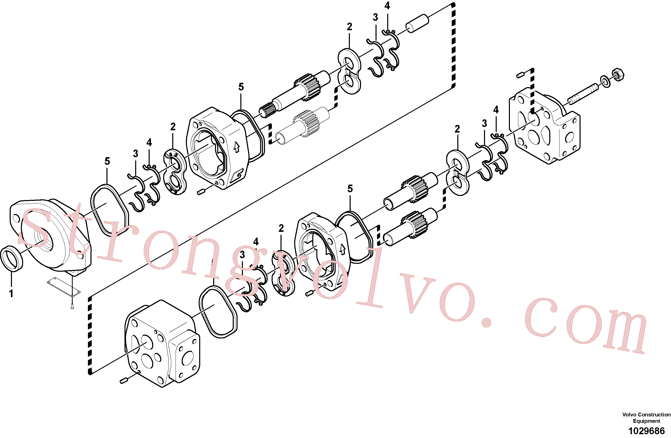 VOE14594943 Volvo Bomba de engrenagens hidráulica para montagem rápida e rotador(1029686 Montagem)