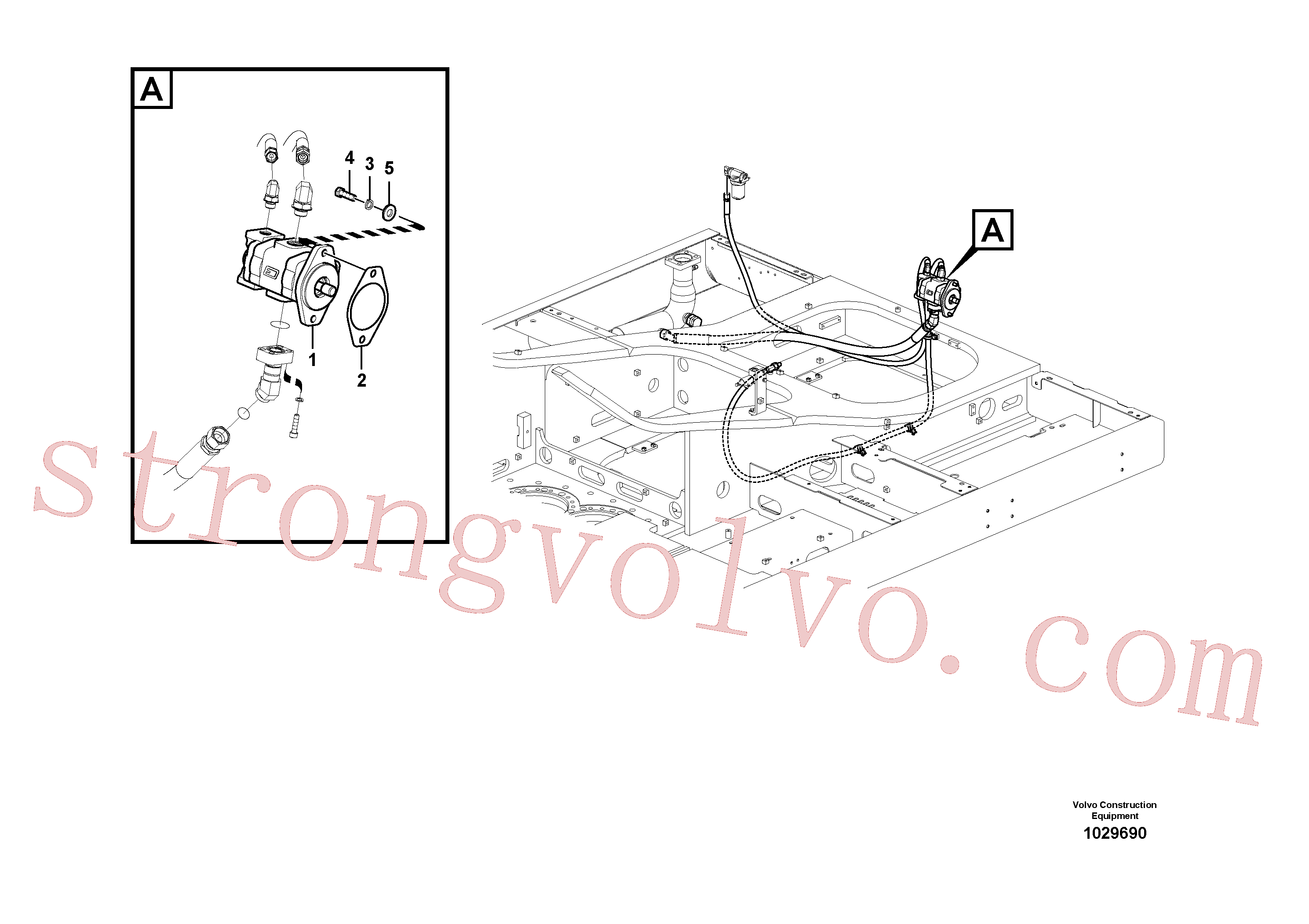 VOE14561971 Volvo Hidráulica de serviço, inclinação e rotor na estrutura superior(1029690 Montagem)