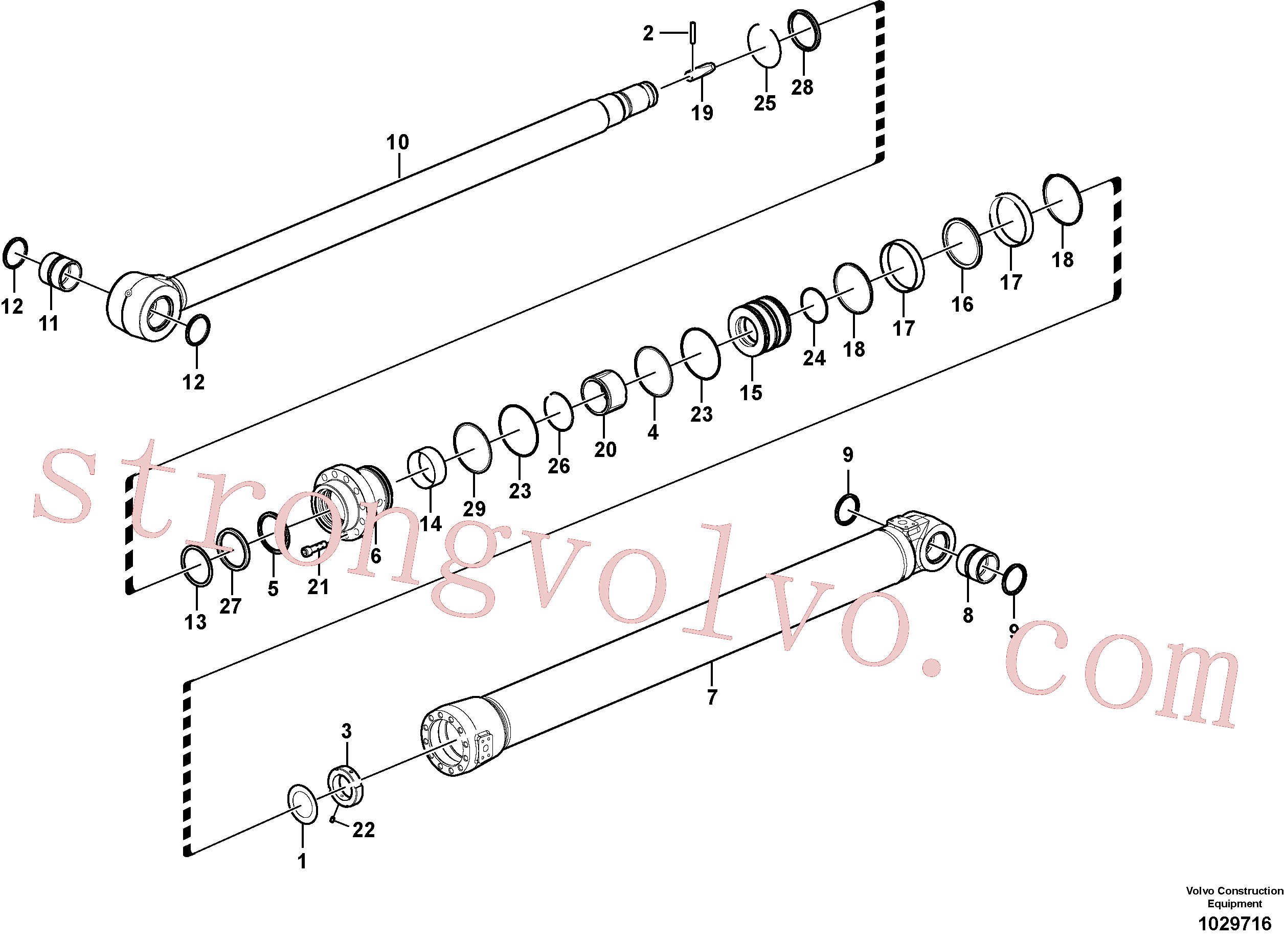 VOE14563977 Dipper arm cylinder Volvo escavadeira