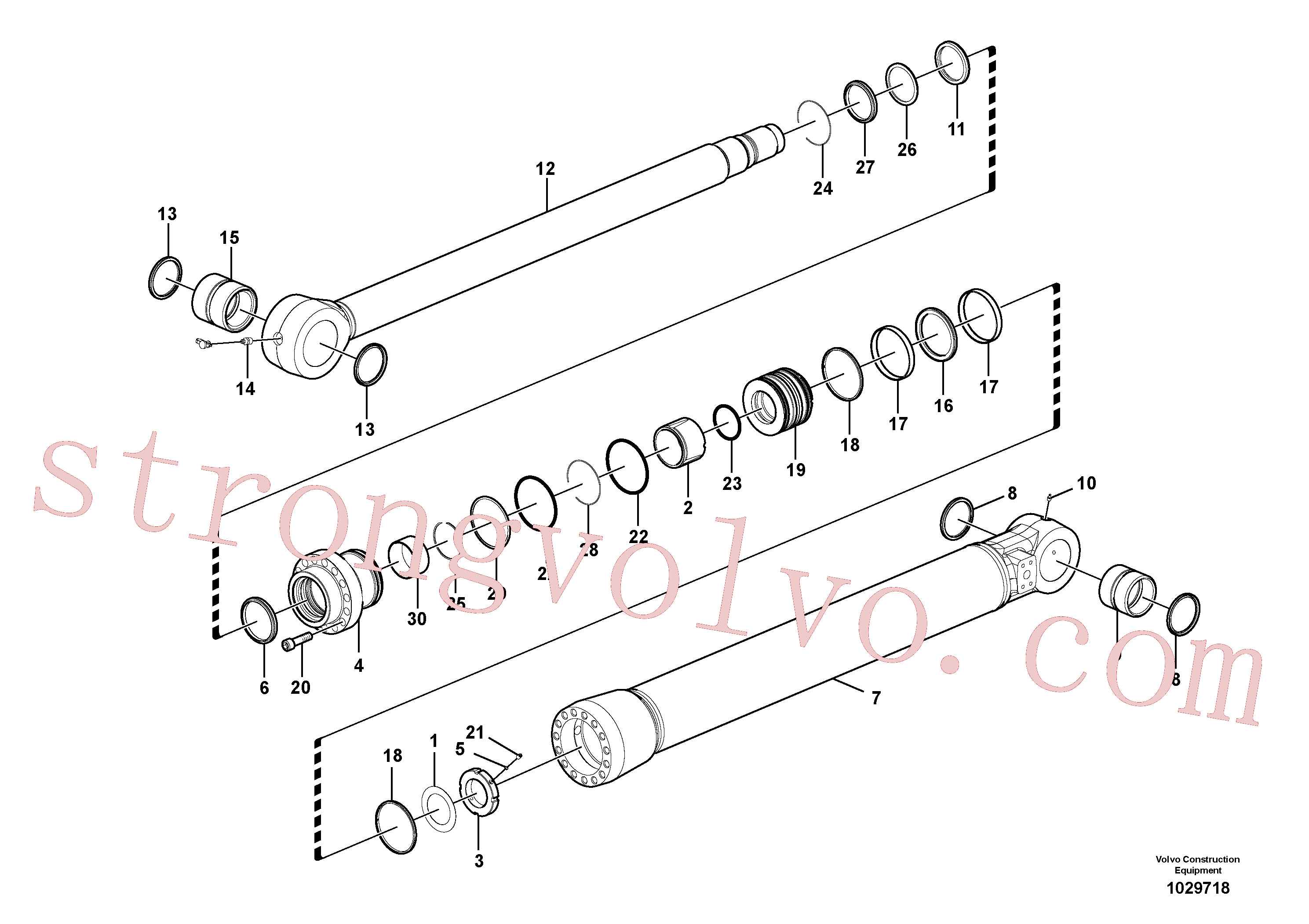 SA1146-00610 Volvo Cilindro de balde(1029718 Montagem)