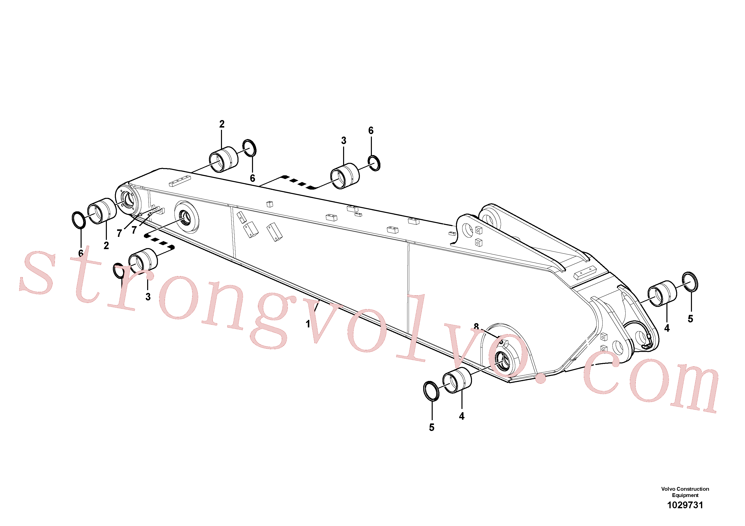 VOE14514443 Volvo Tubagem de massa e do braço de afundamento com sede da tubagem(1029731 Montagem)