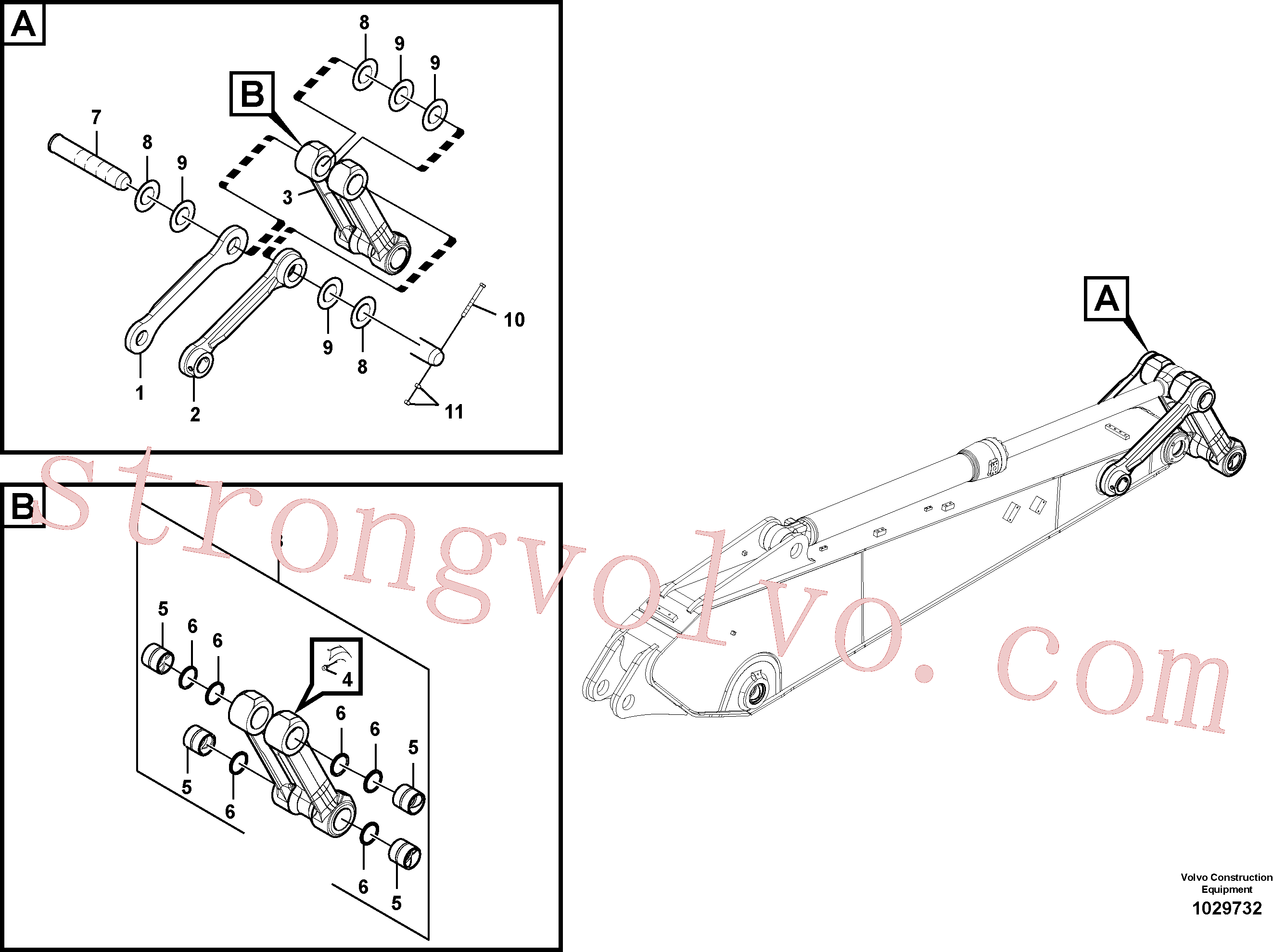 VOE14513634 Volvo Tirantes à haste de ligação(1029732 Montagem)