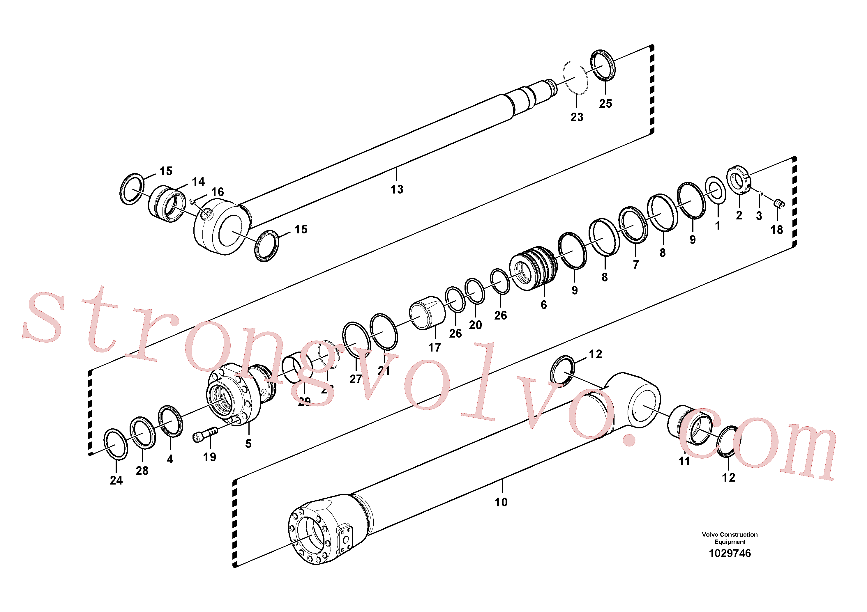 SA1146-08150 Volvo Cilindro de balde(1029746 Montagem)