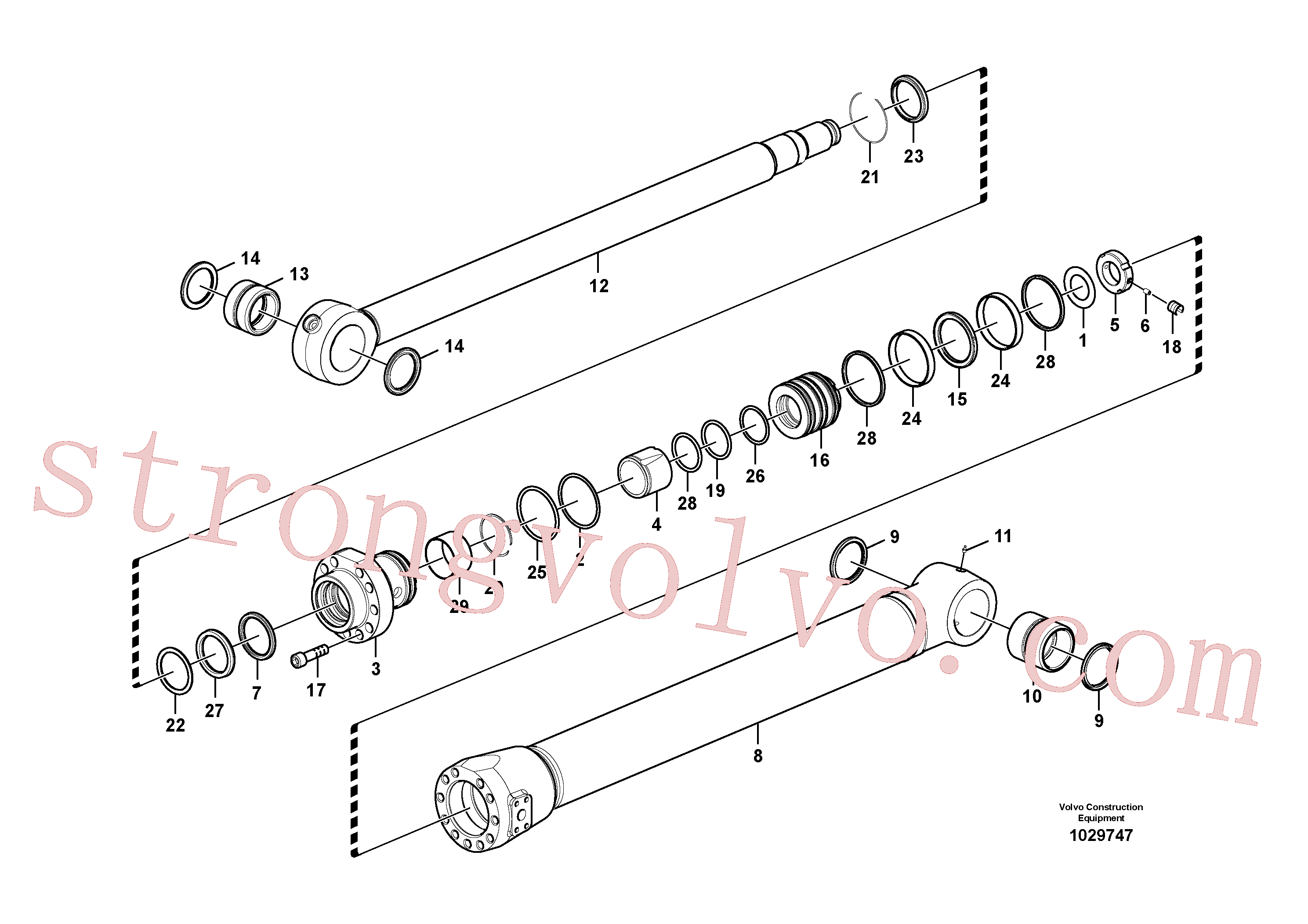 VOE14508393 Volvo Cilindro da lança(1029747 Montagem)