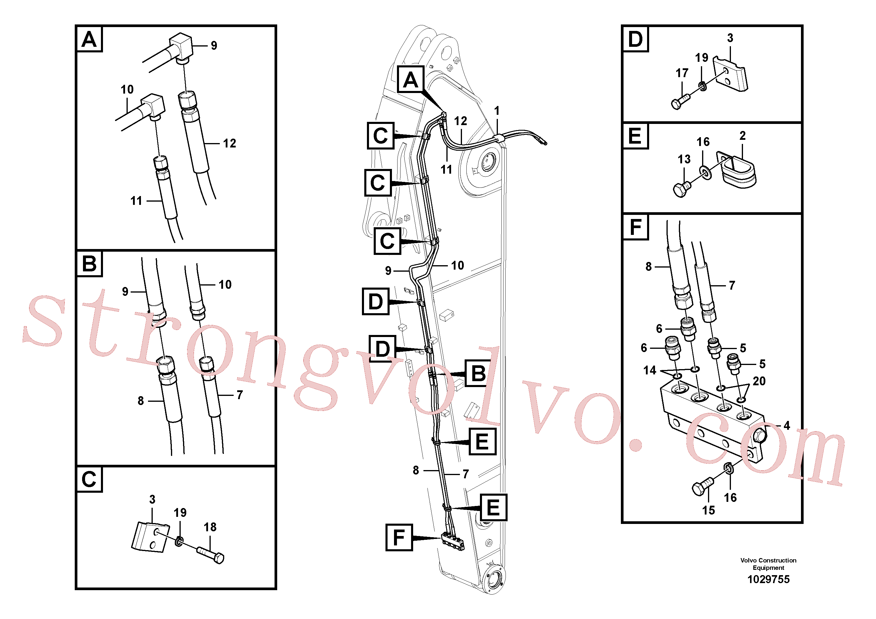 VOE14504787 Volvo Hidráulica de serviço, encaixe rápido no braço de afundamento(1029755 Montagem)