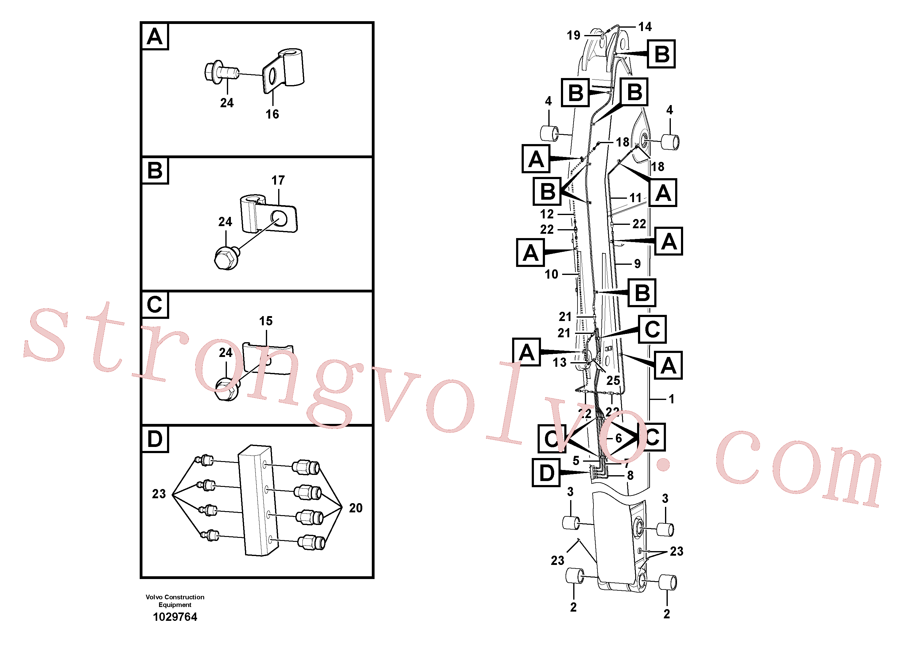 VOE14532781 Volvo Tubagem de massa e do braço de afundamento com sede da tubagem, longo alcance(1029764 Montagem)