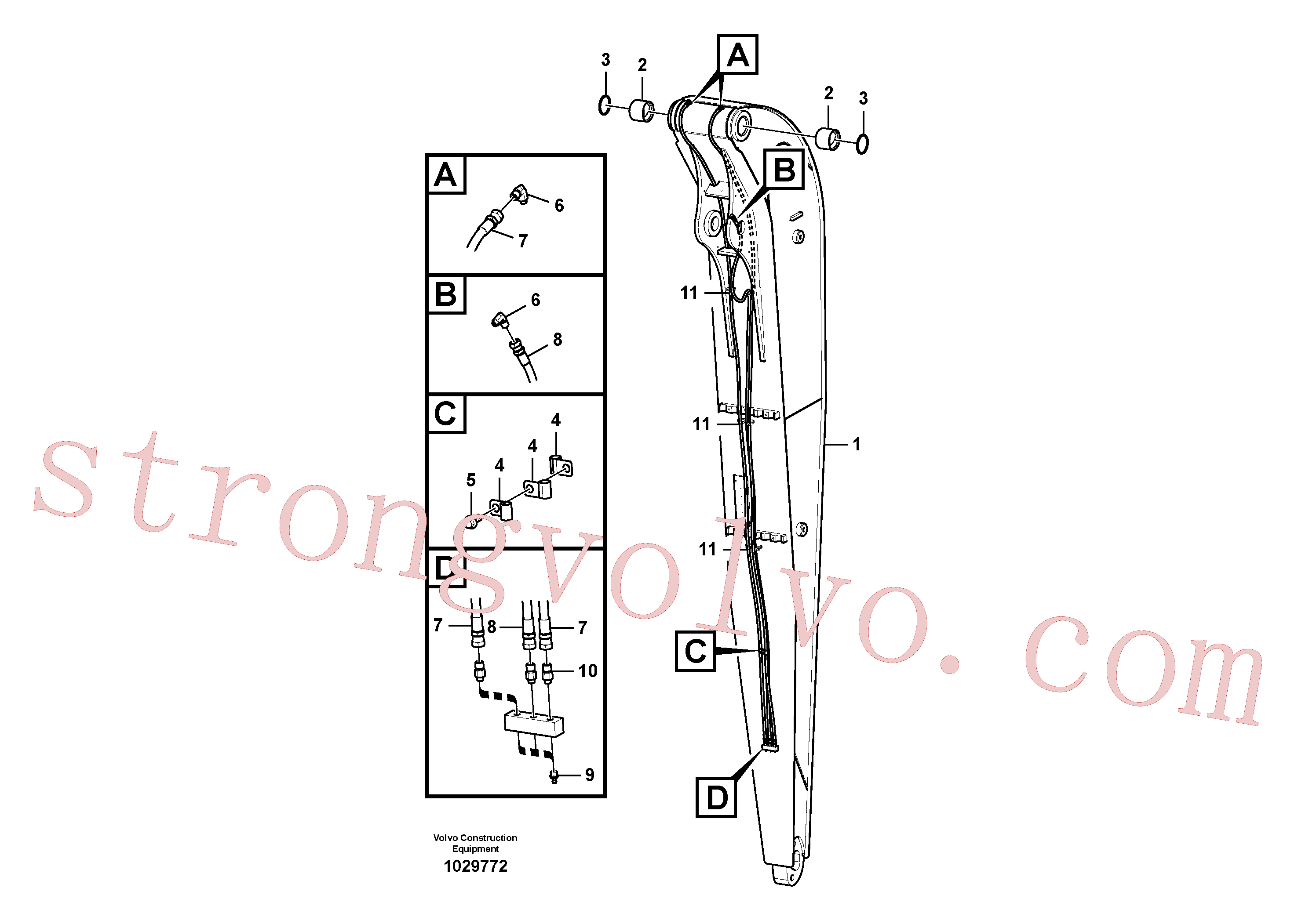 SA9315-01401 Volvo Tubagem de massa e do braço de afundamento com sede da tubagem(1029772 Montagem)