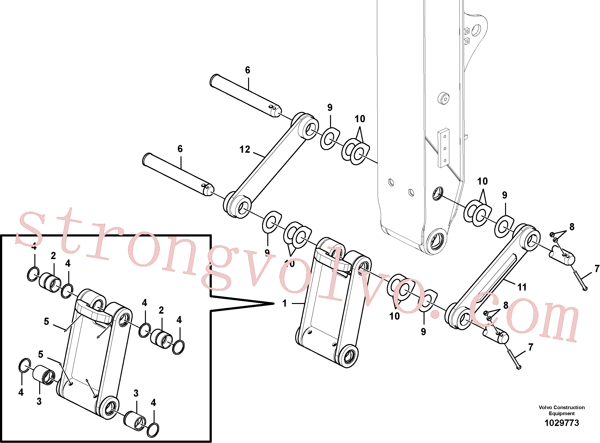 VOE14880735 Volvo Tirantes à haste de ligação(1029773 Montagem)