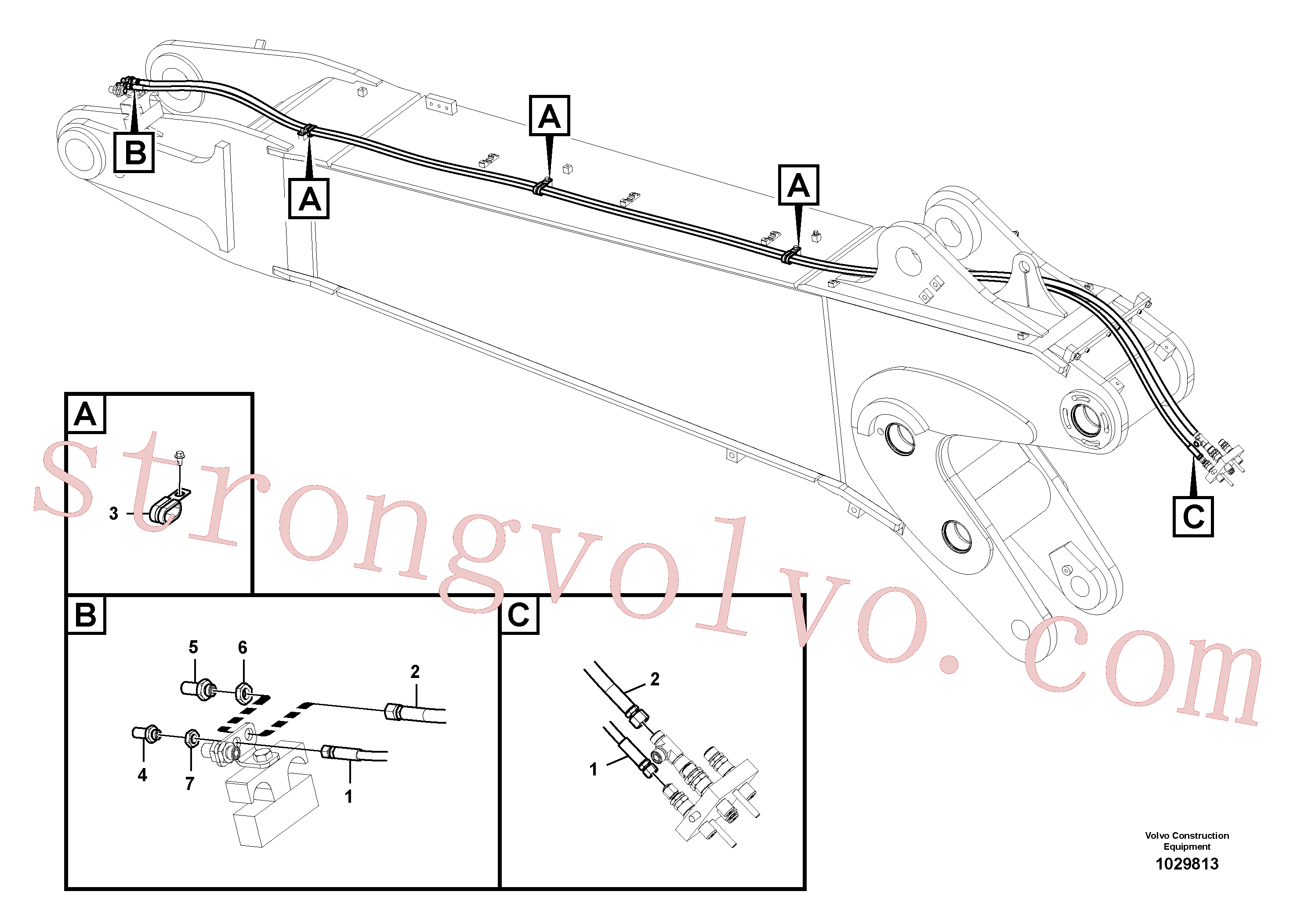 VOE935428 Volvo Hidráulica de serviço, encaixe rápido na lança(1029813 Montagem)
