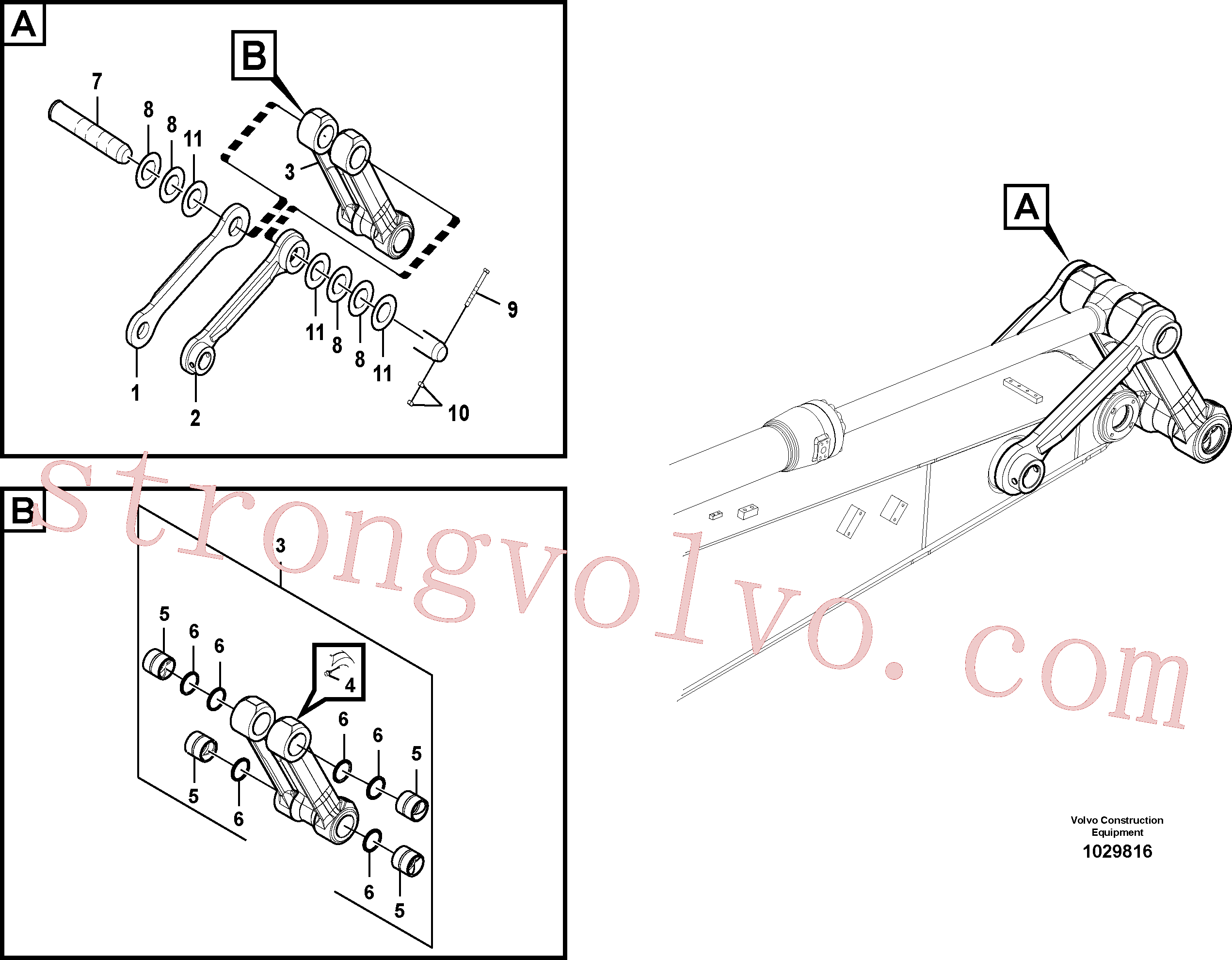 VOE14599677 Volvo Tirantes à haste de ligação(1029816 Montagem)