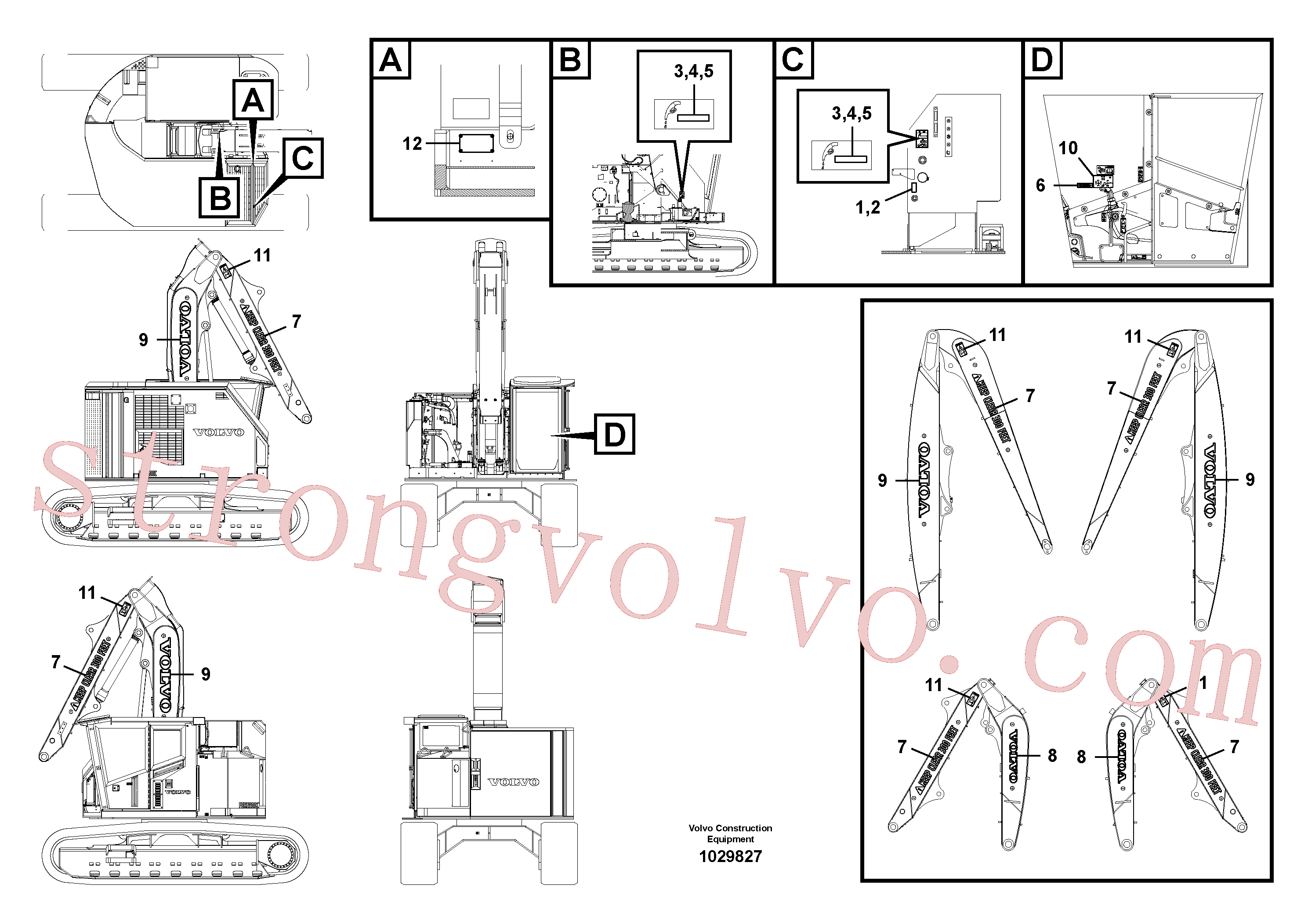 VOE14527170 Volvo Etiquetas adesivas(1029827 Montagem)