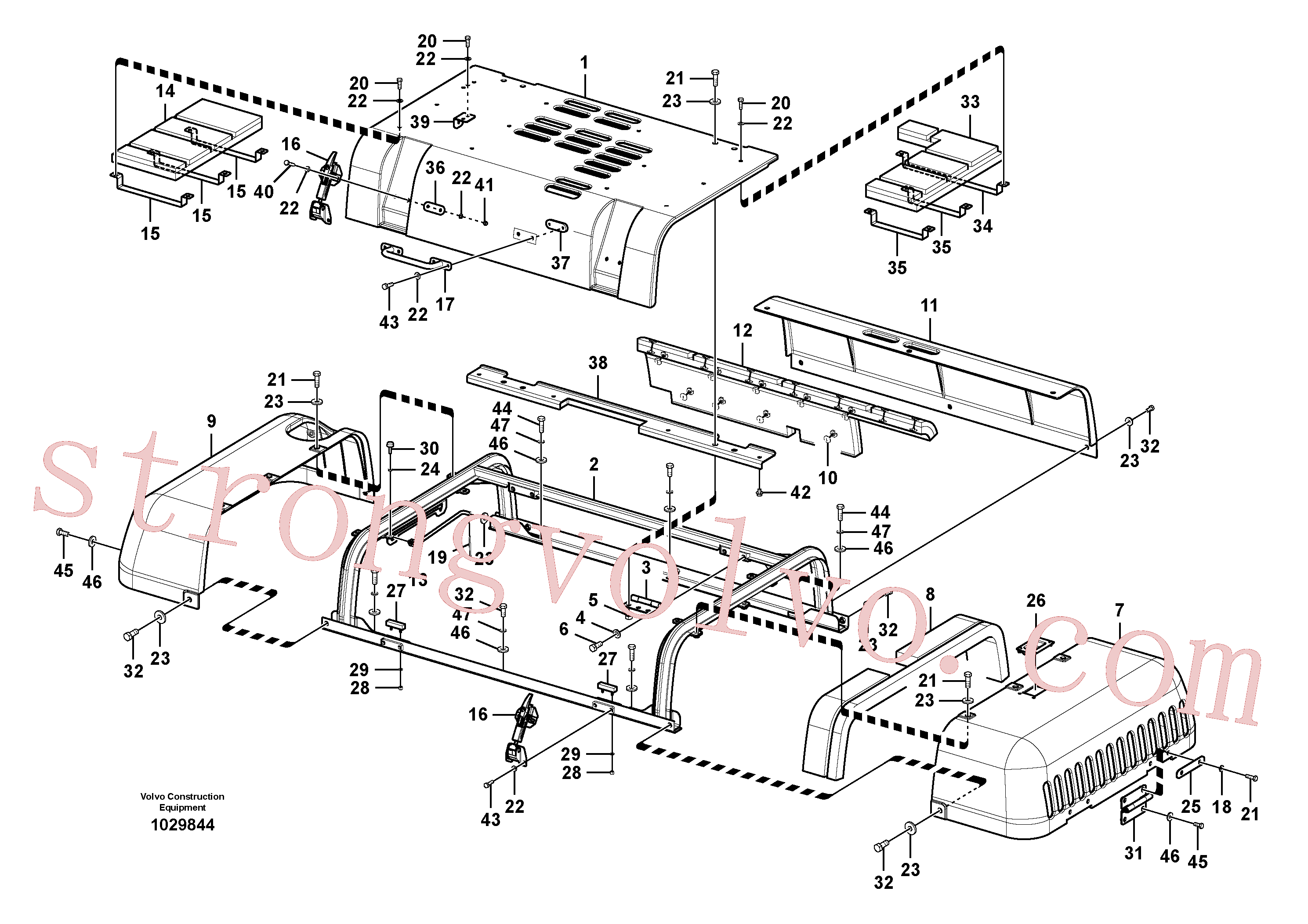 SA9119-11200 Volvo Capot do motor(1029844 Montagem)