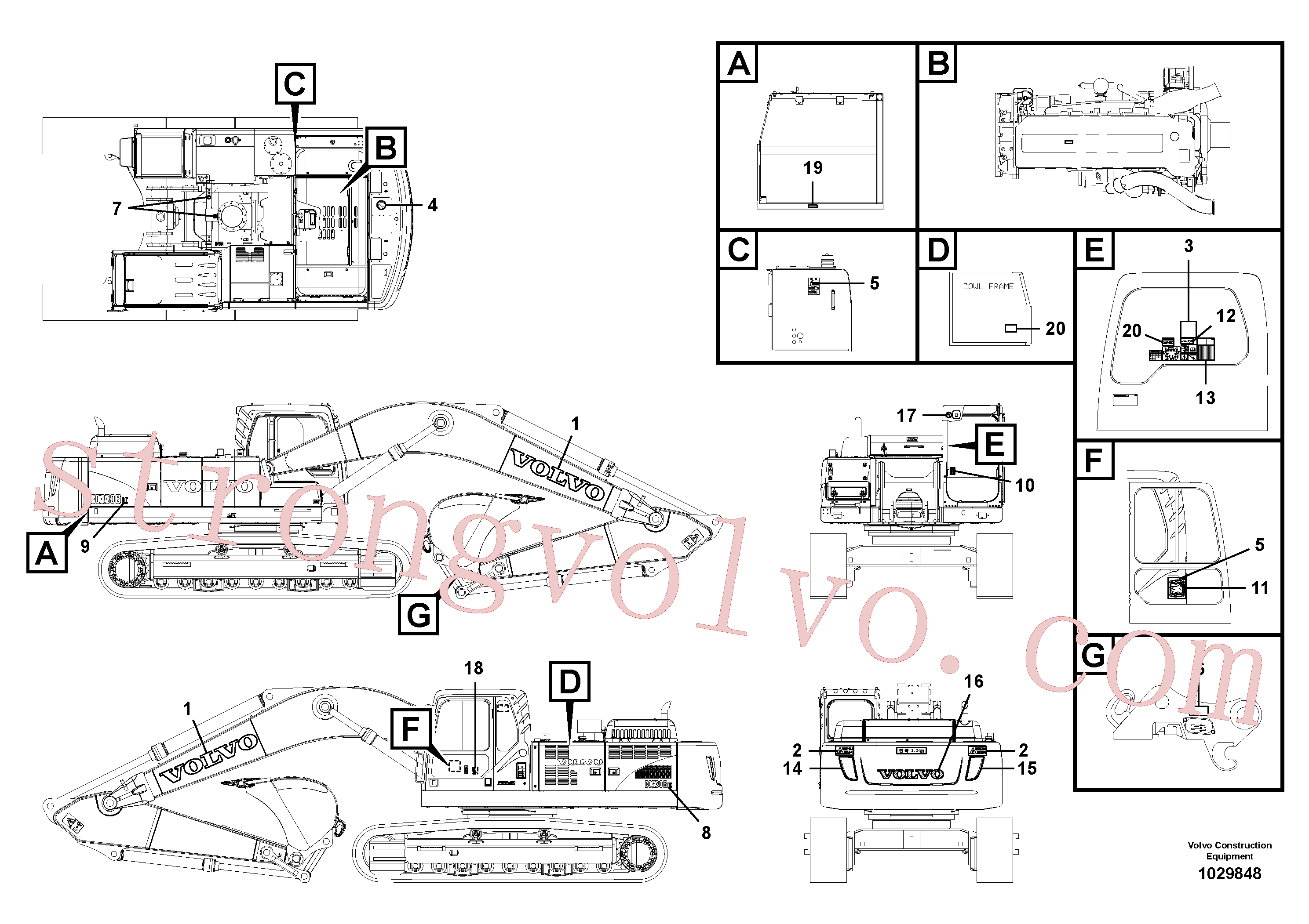 VOE14527169 Volvo Etiquetas adesivas(1029848 Montagem)