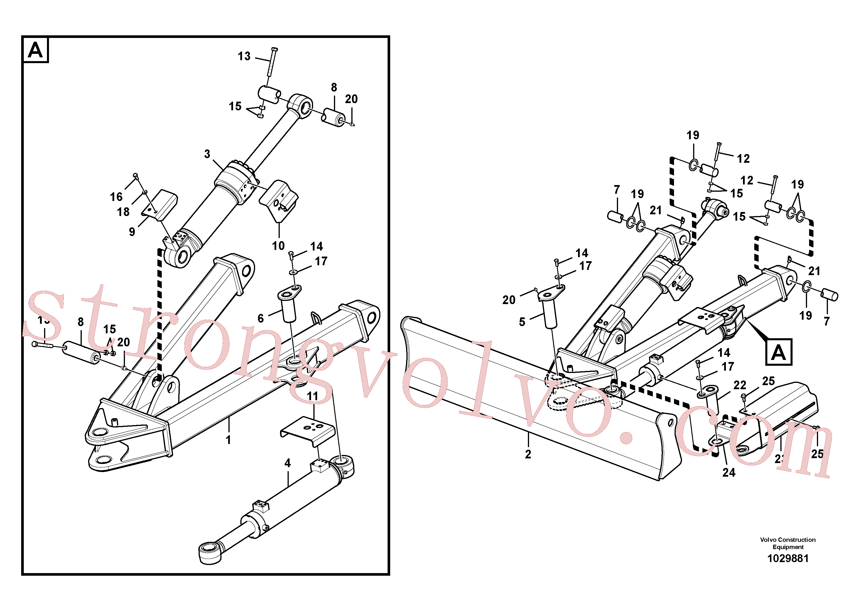 SA1171-30590 Volvo Lâmina niveladora(1029881 Montagem)