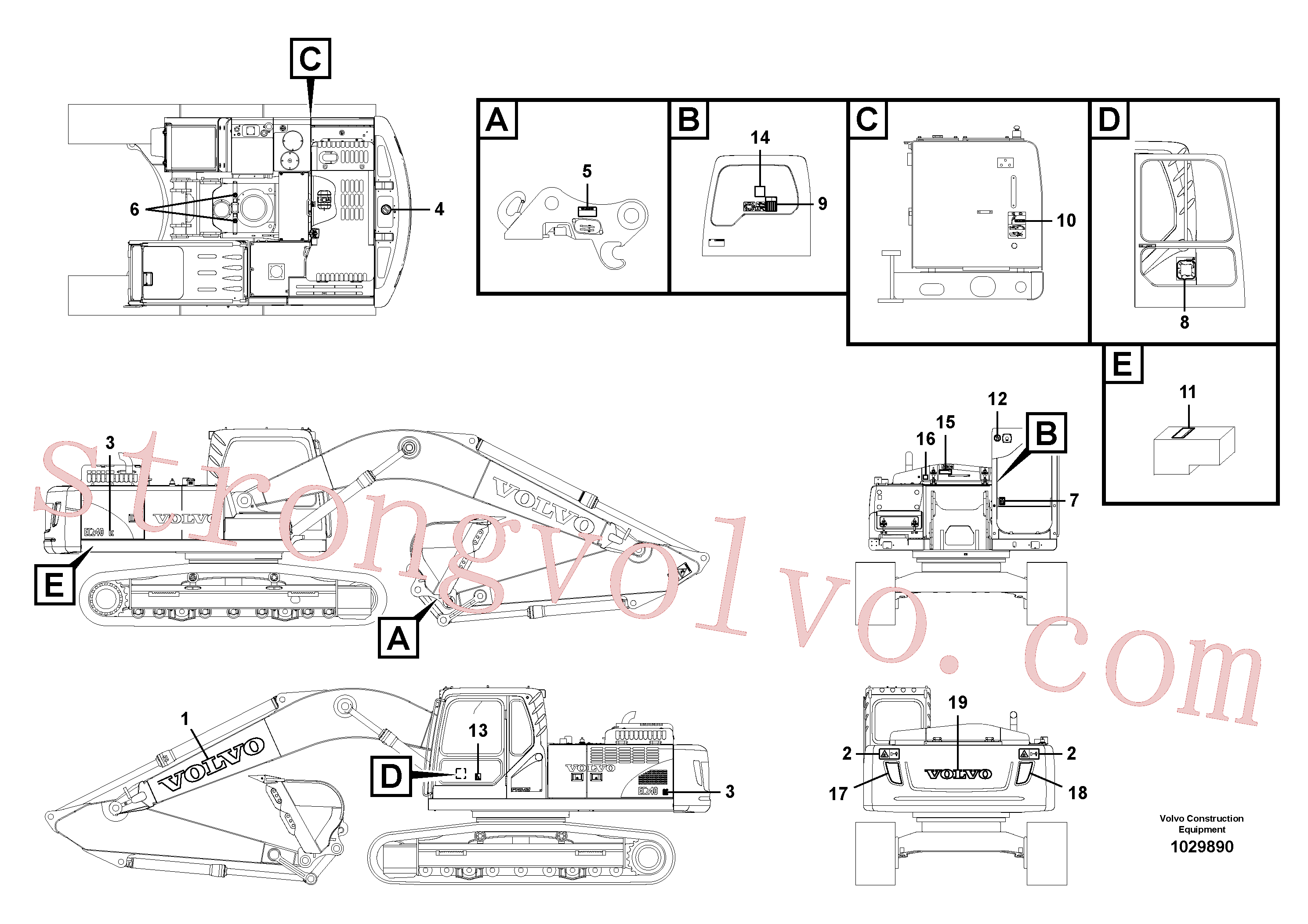 VOE14512077 Volvo Etiquetas adesivas(1029890 Montagem)