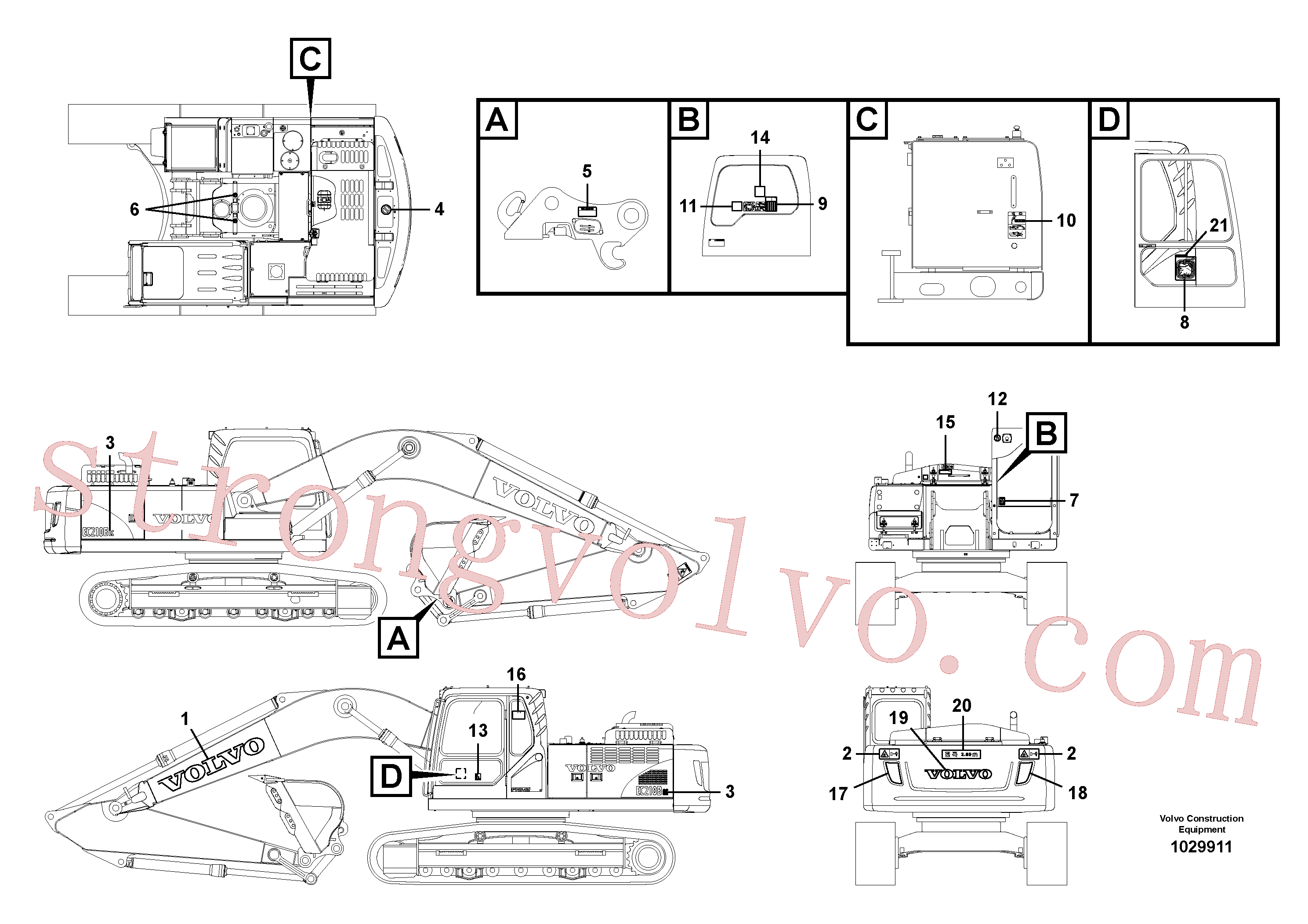 VOE14512077 Volvo Etiquetas adesivas(1029911 Montagem)