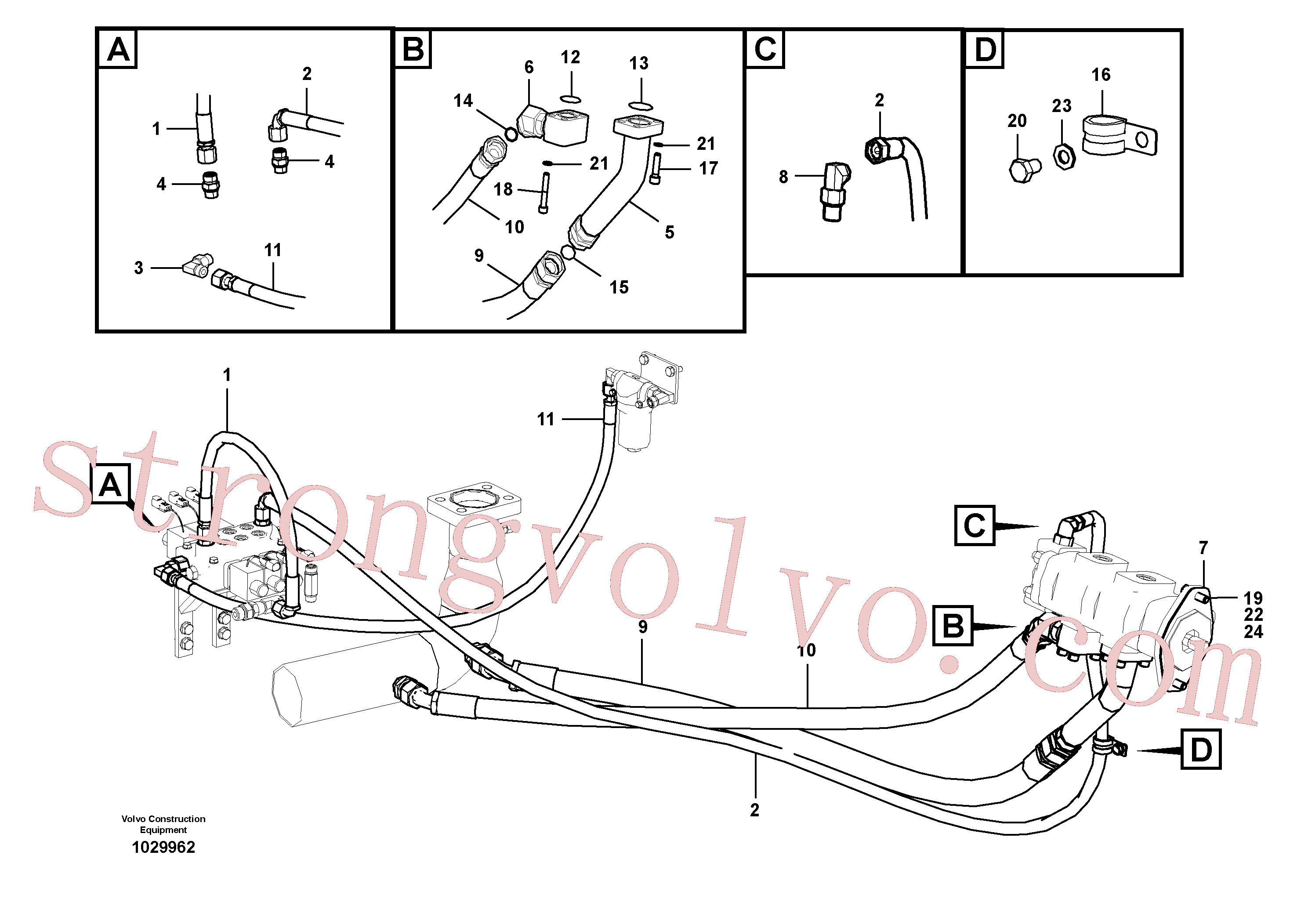 VOE937752 Volvo Hidráulica de serviço, martelo e cortador para fluxo da bomba principal(1029962 Montagem)