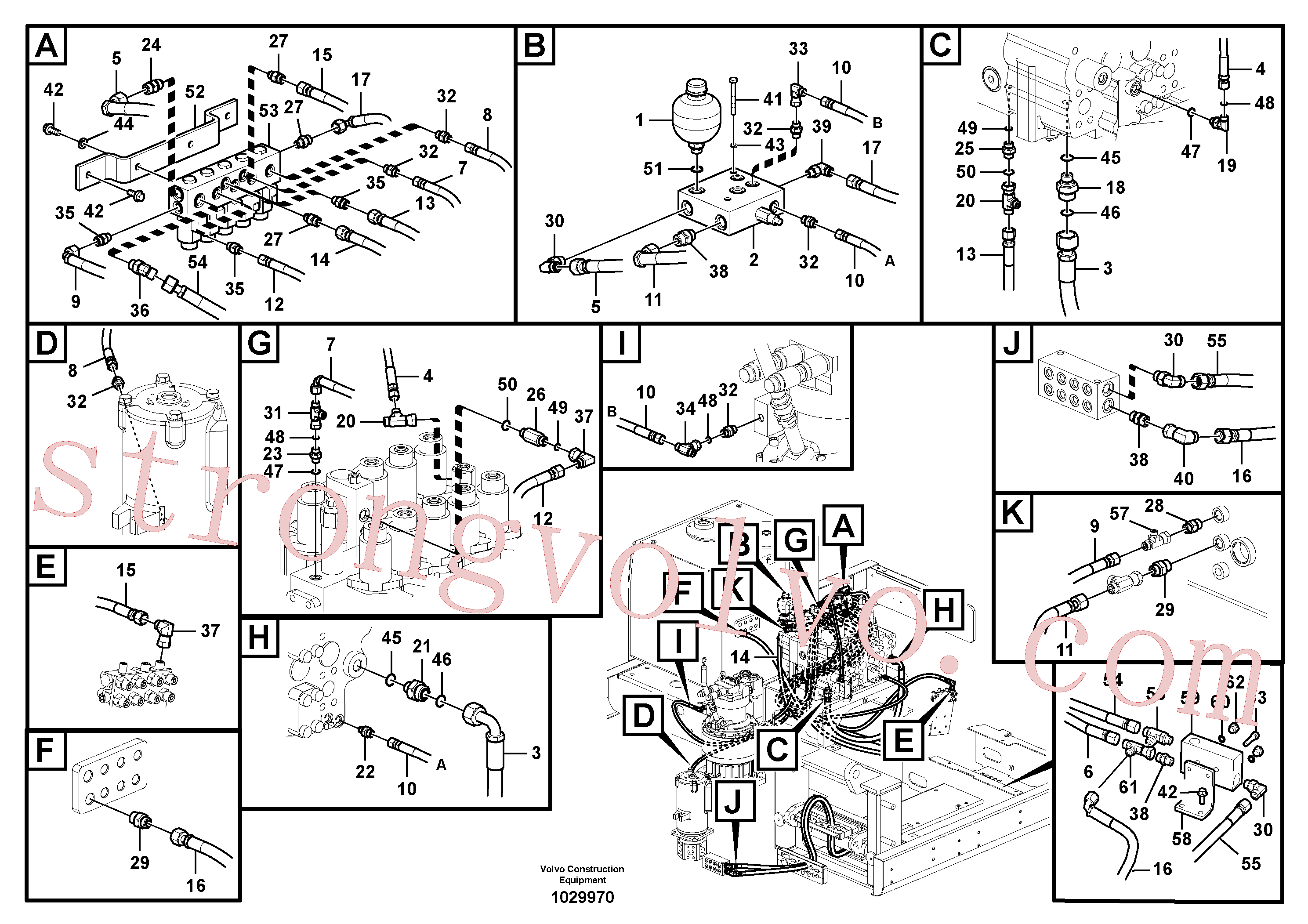 VOE14569654 Volvo Sistema servomotor, válvula de comando para válvula de comando à distância(1029970 Montagem)