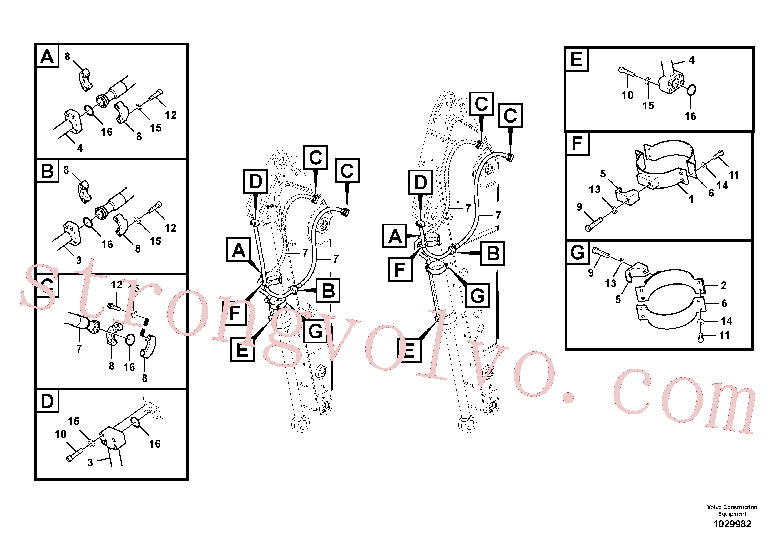 VOE14504780 Volvo Hidráulica de serviço, cilindro do balde no braço de afundamento(1029982 Montagem)