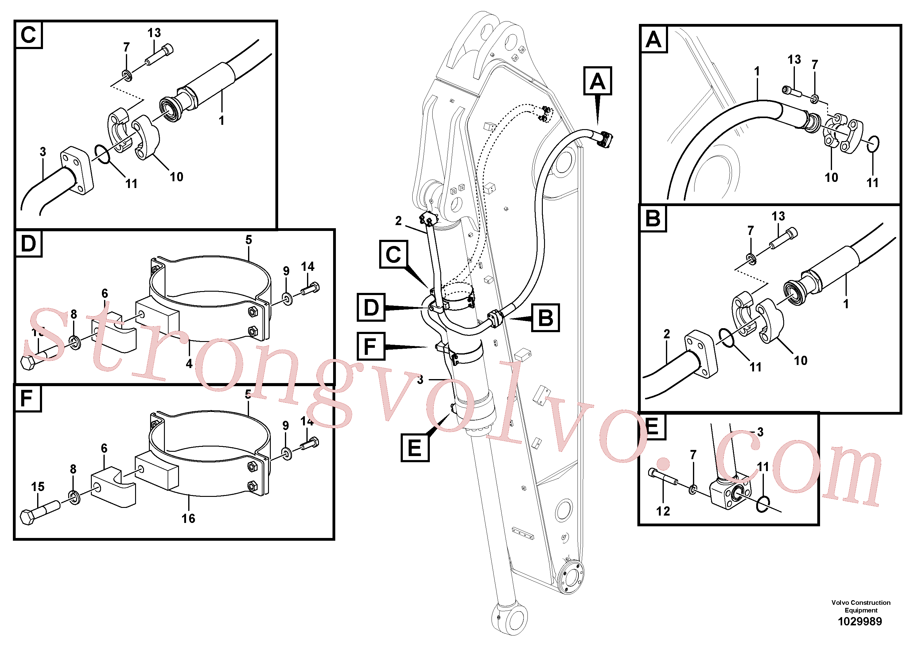 Atacado SA1174-58250 Braçadeira Volvo escavadeira
