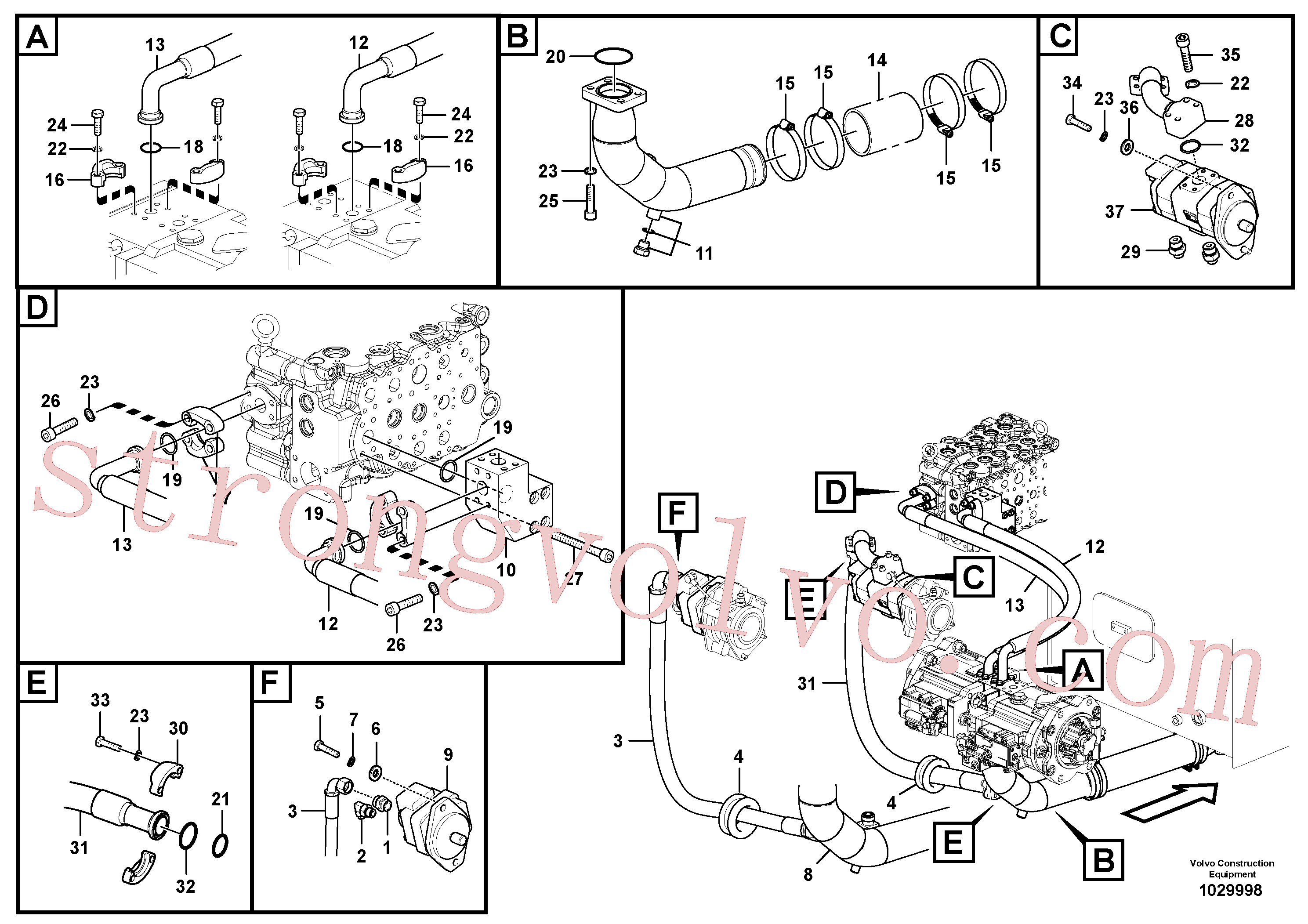 VOE14881565 Volvo Sistema hidráulico, motor da ventoinha refrigerante do óleo(1029998 Montagem)