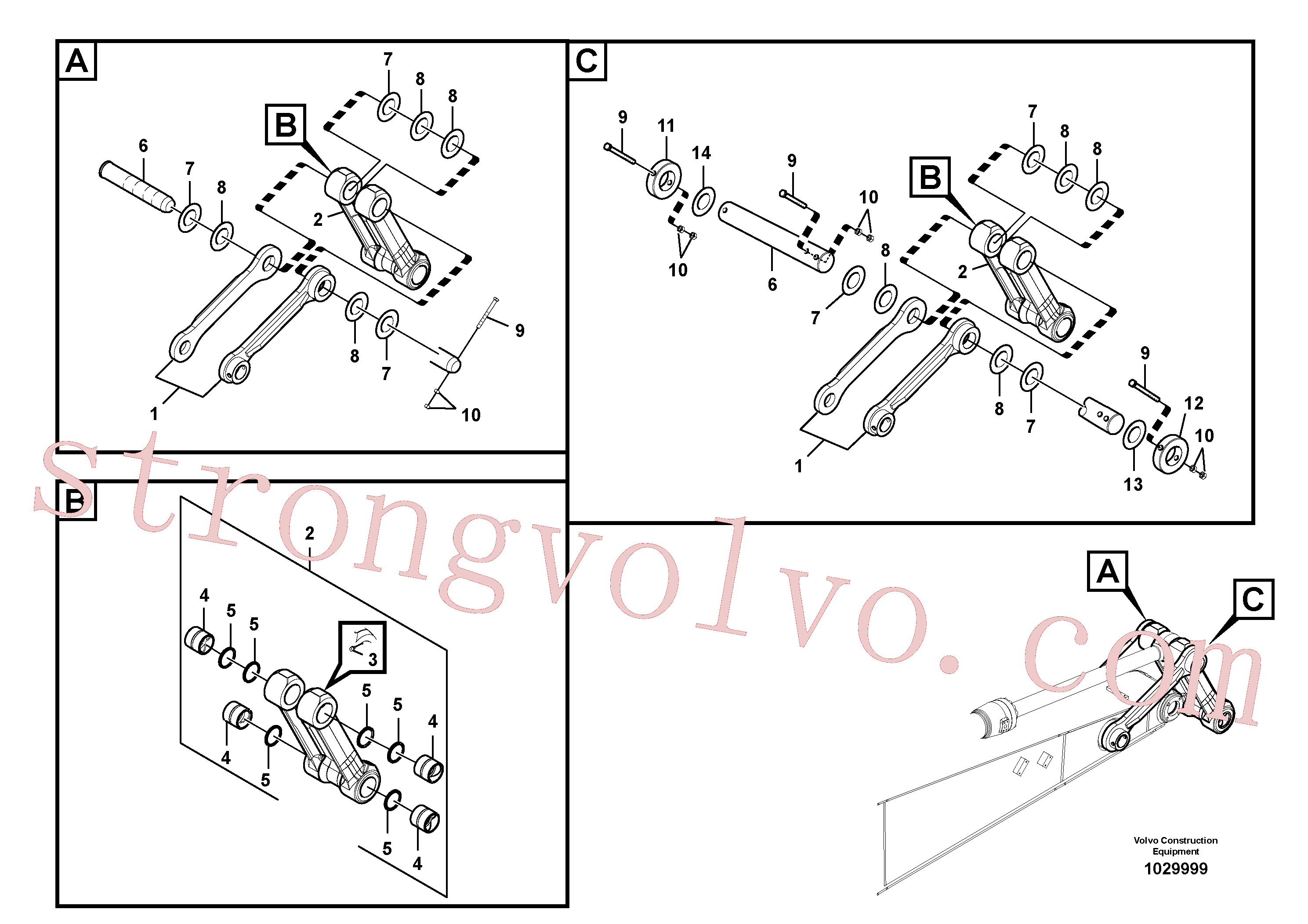 VOE14588542 Volvo Tirantes à haste de ligação(1029999 Montagem)